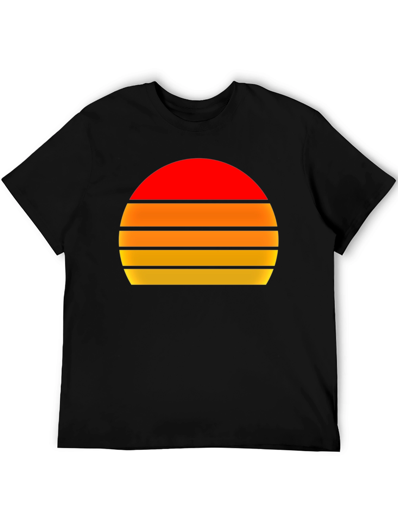 Black Retro Sunset Graphic Tee - Vintage Style T-Shirt view 5