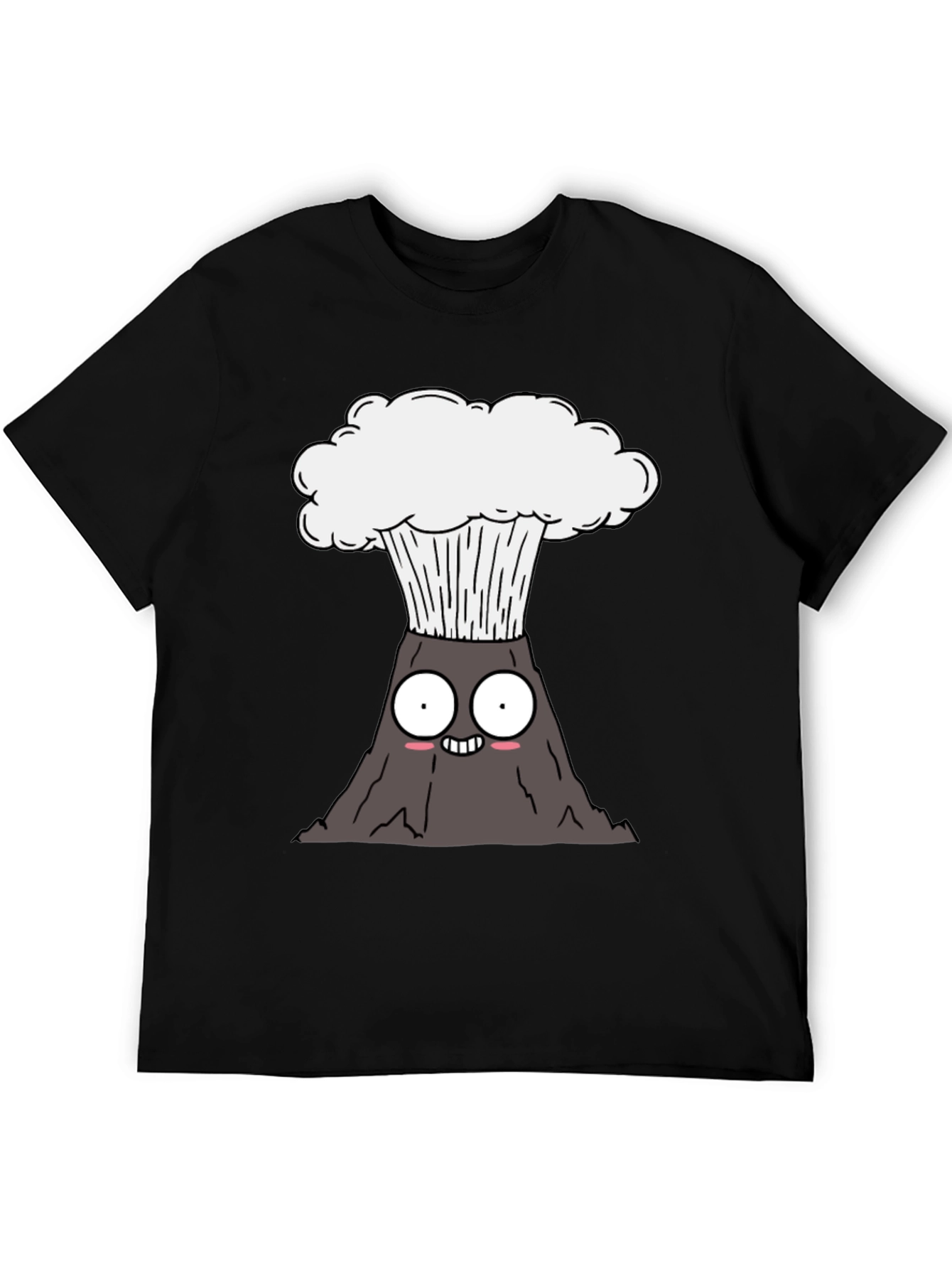 Black Kawaii Volcano Explosion T-Shirt - Black view 5