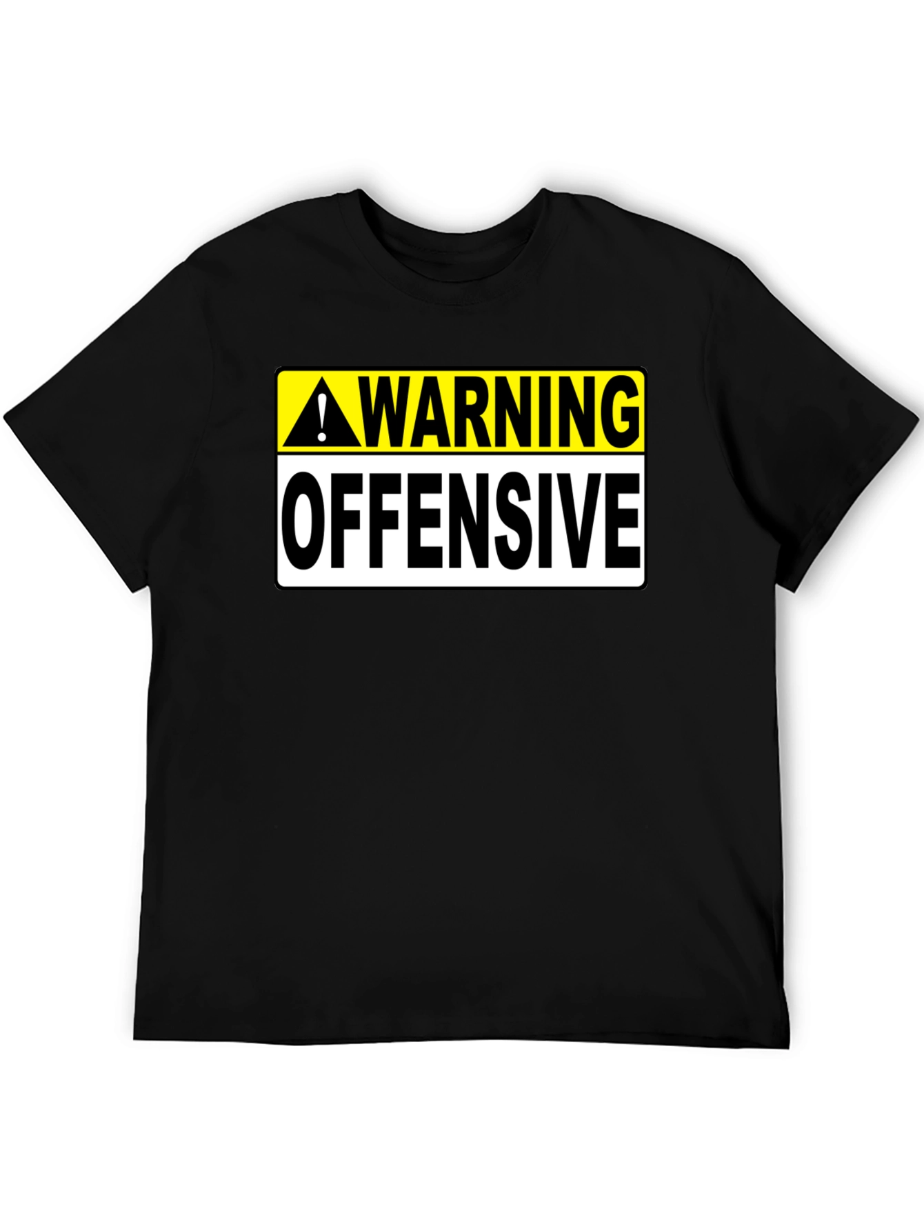 Black Warning Offensive Graphic T-Shirt view 5