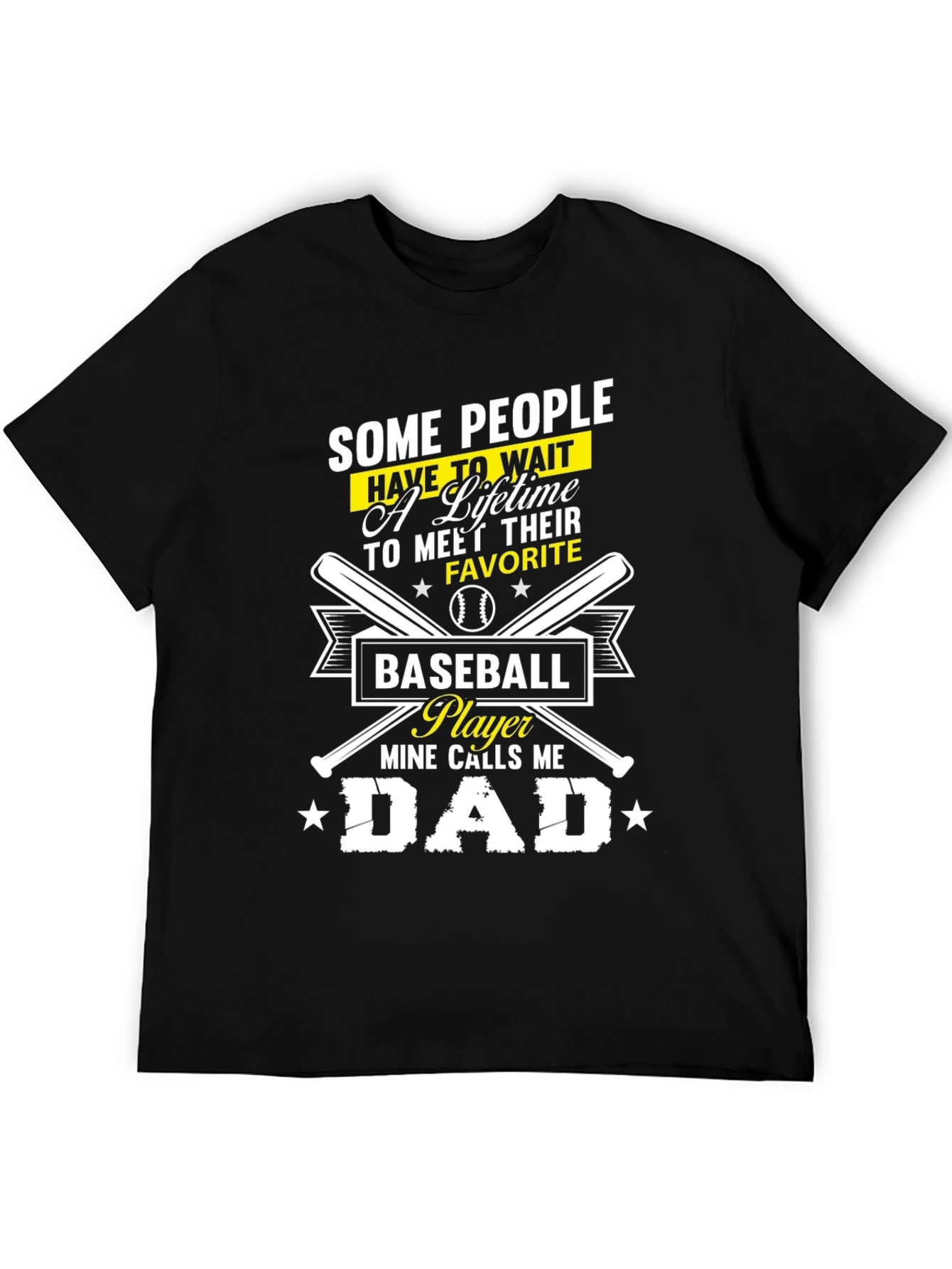 Black Baseball Dad T-Shirt: Some People Wait a Lifetime view 5