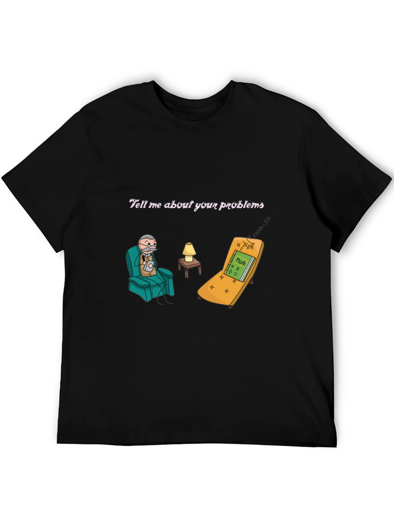 Black Math Problems Therapy T-Shirt view 5