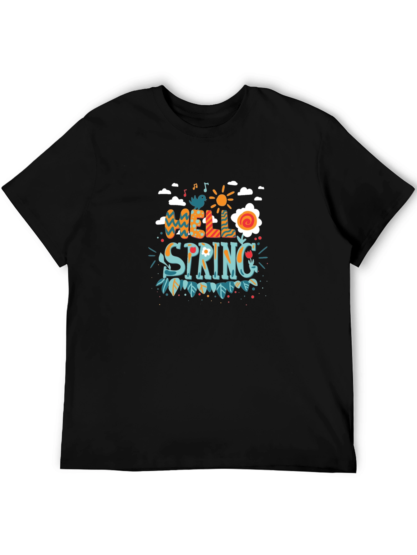 Hello Spring Graphic Tee - Black - 5