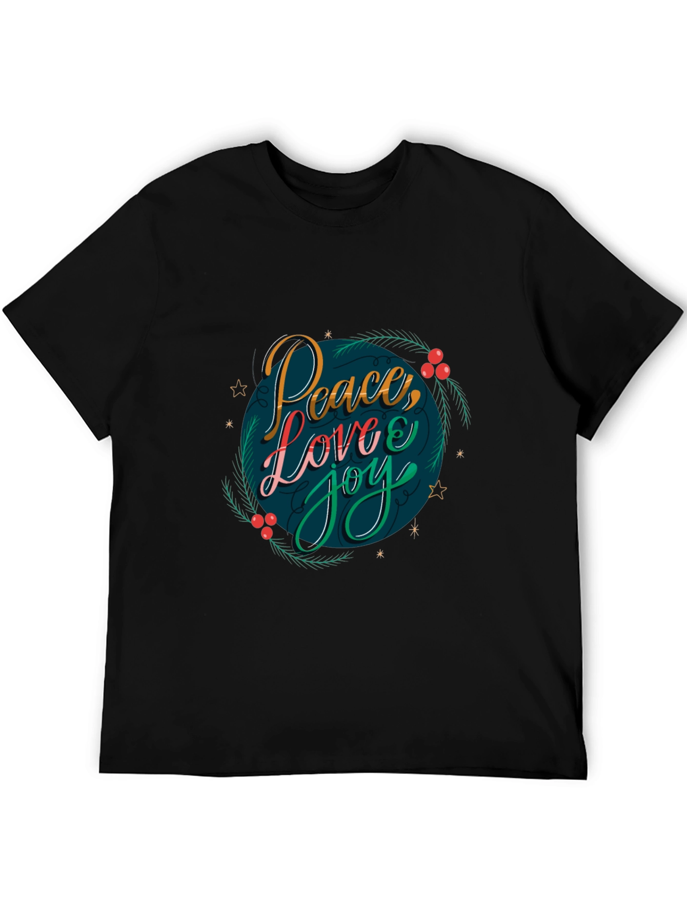 Black Peace Love Joy Holiday Graphic Tee view 5
