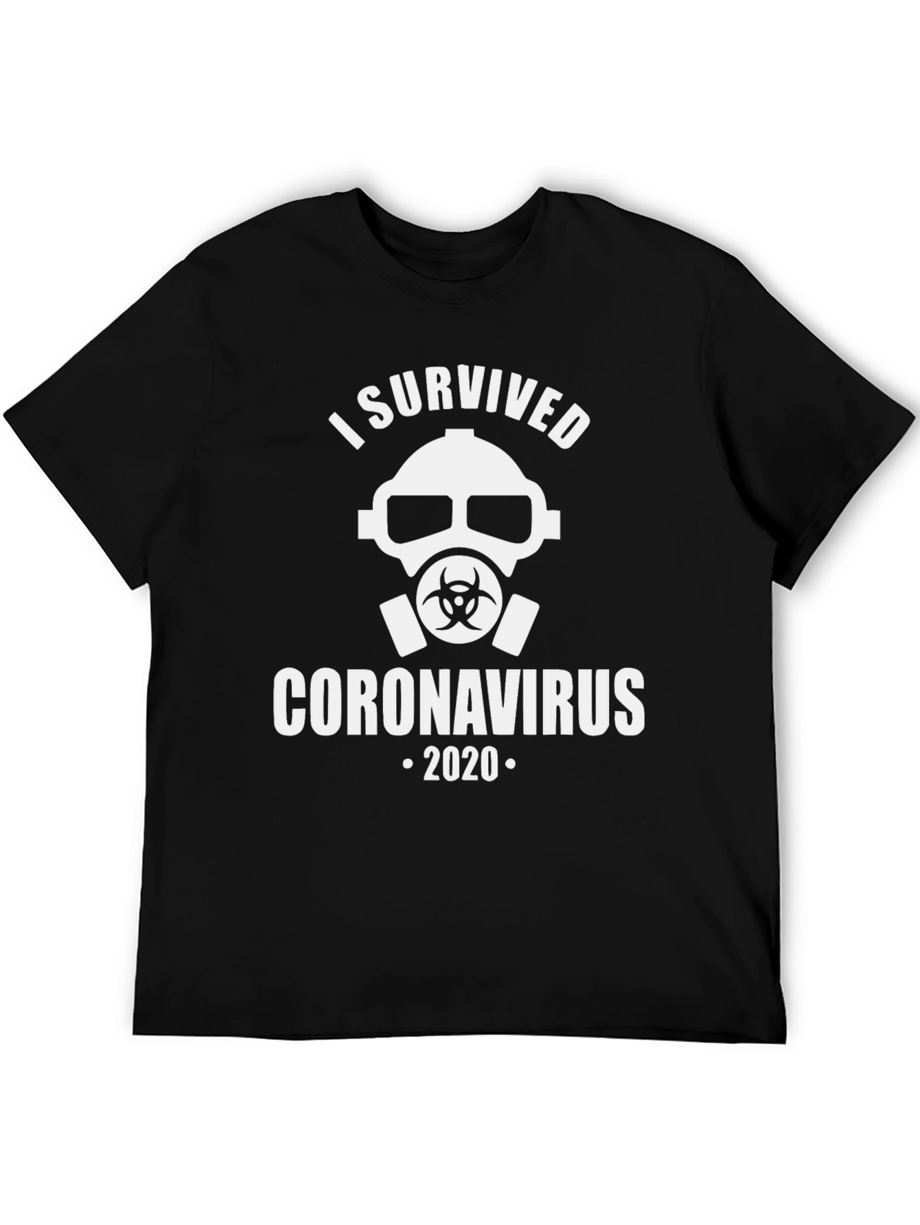 Black I Survived Coronavirus 2020 Graphic T-Shirt view 5