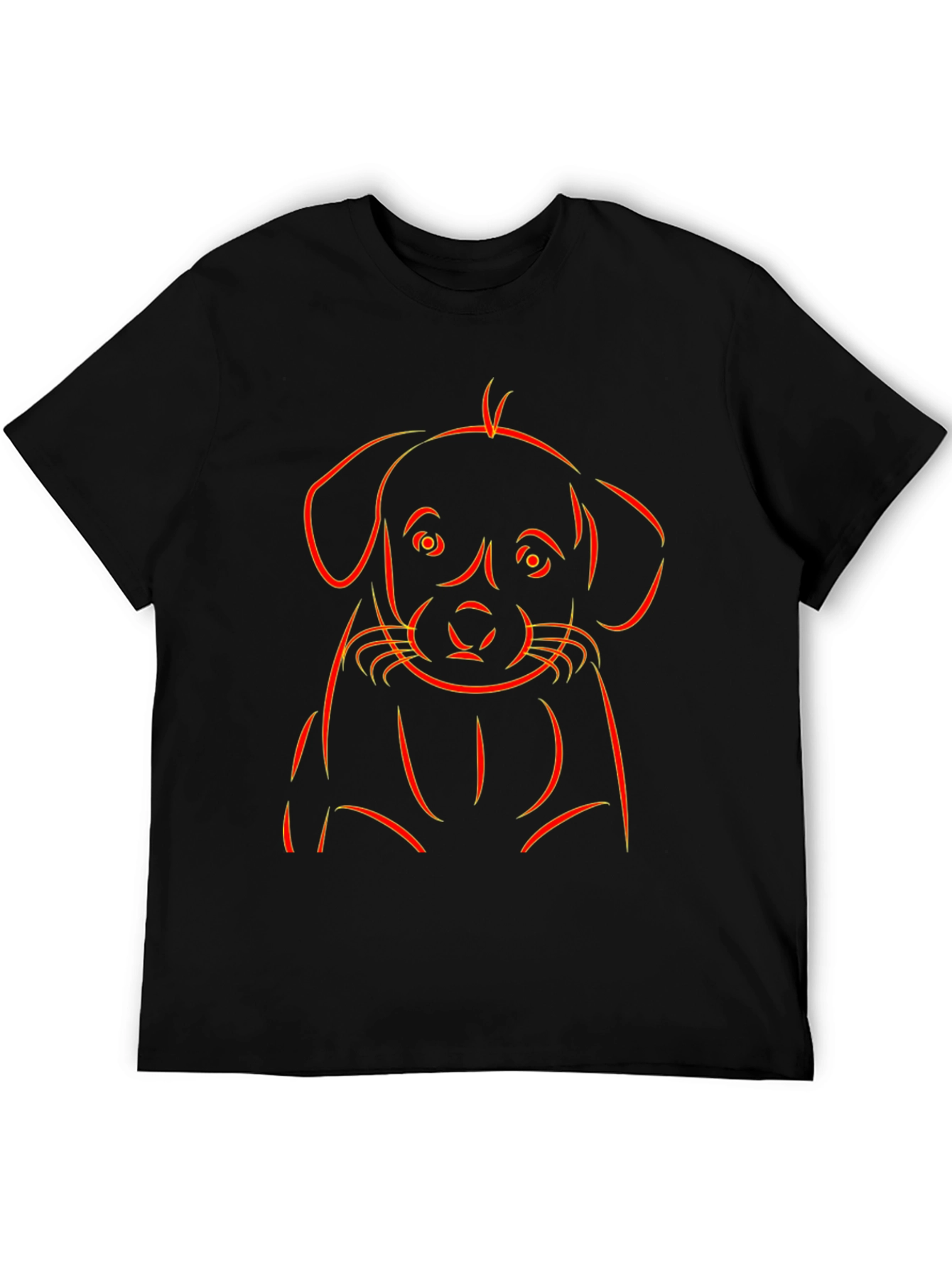 Black Puppy Outline Graphic Tee - Black view 5