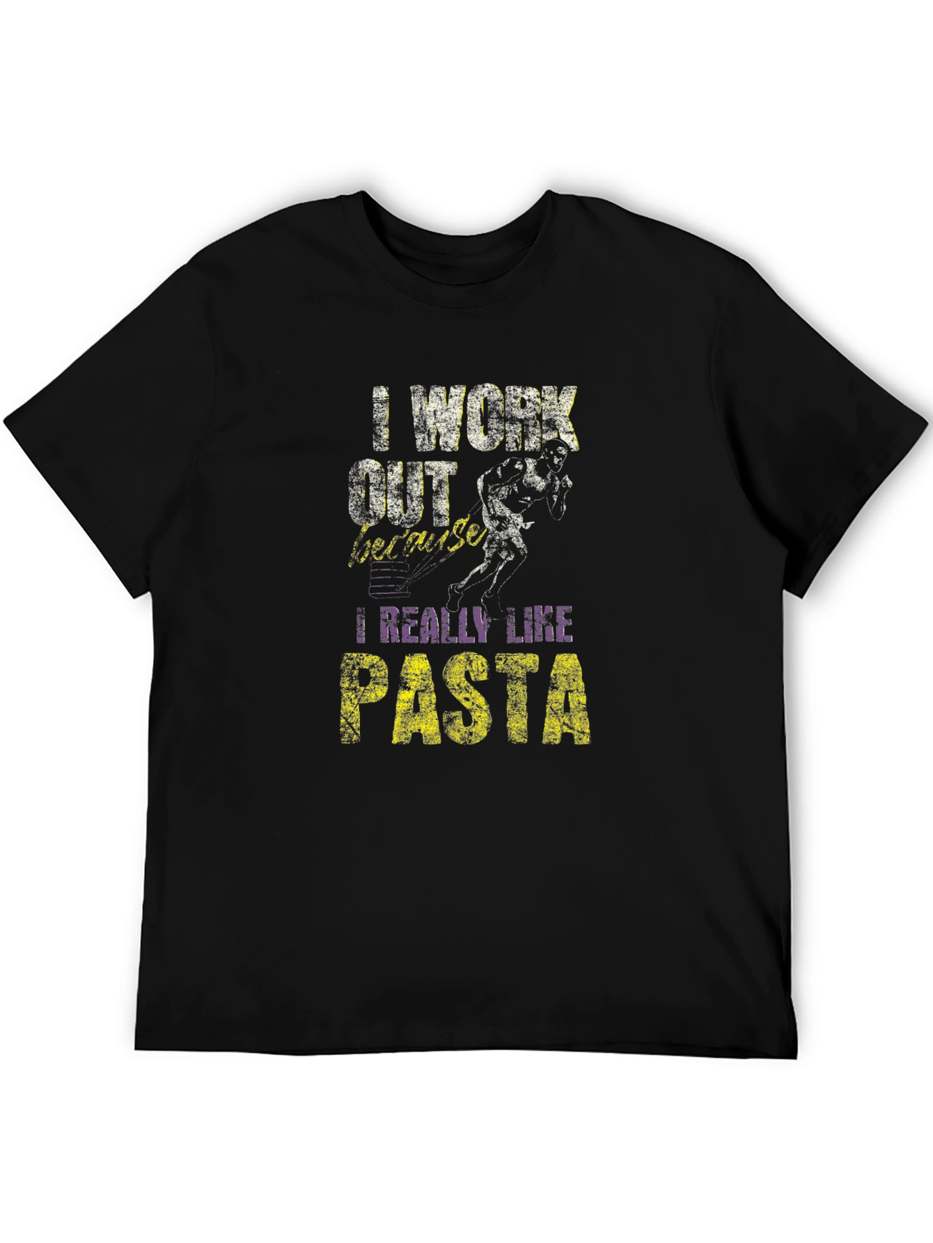 I Work Out Because I Like Pasta Funny Workout T-Shirt - 5