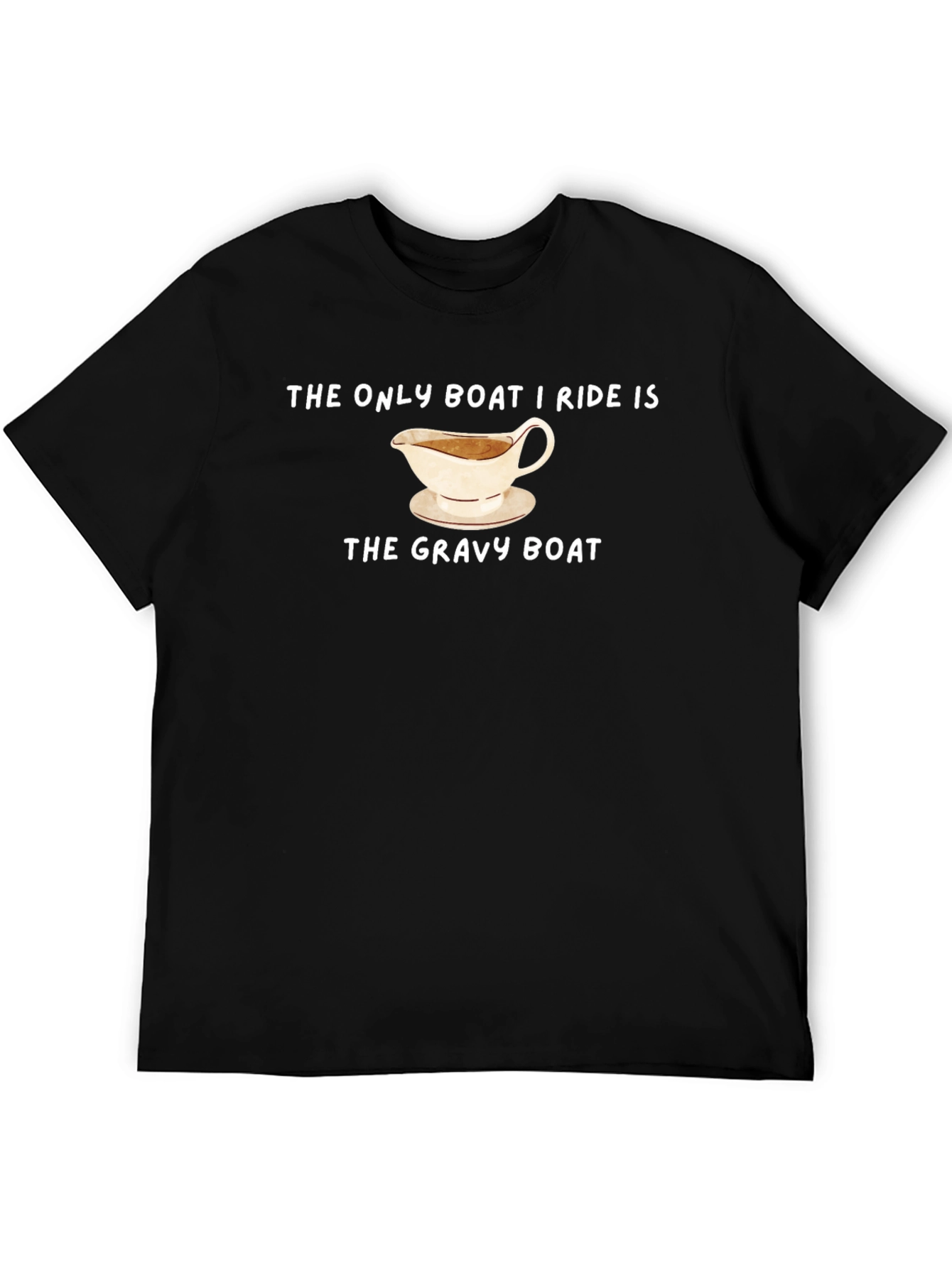 Black Funny Gravy Boat T-Shirt view 5