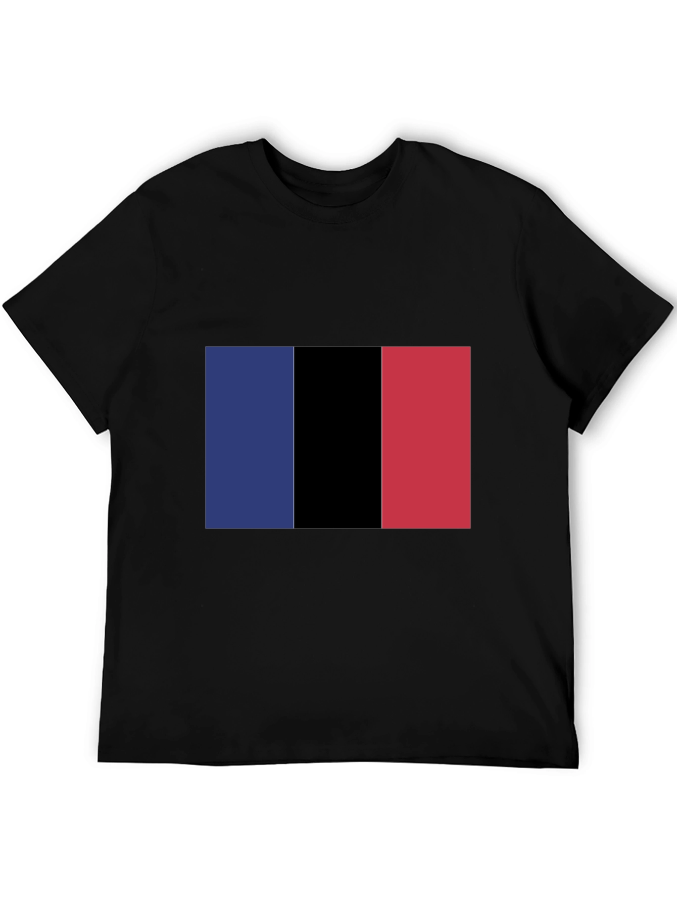Black Graphic Tee with Vertical Color Block Design view 5