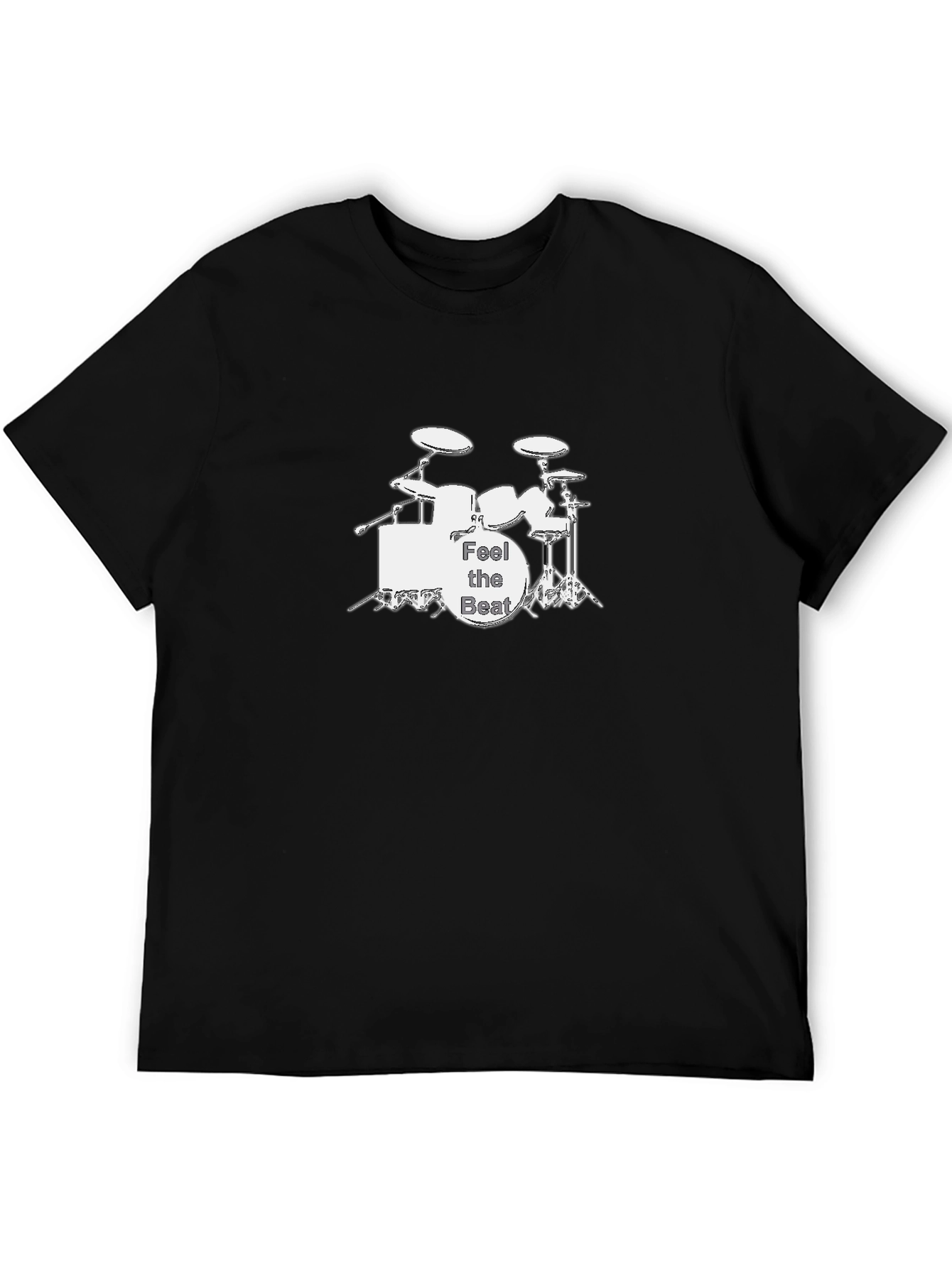 Black Feel the Beat Drum Kit Black Graphic Tee view 5