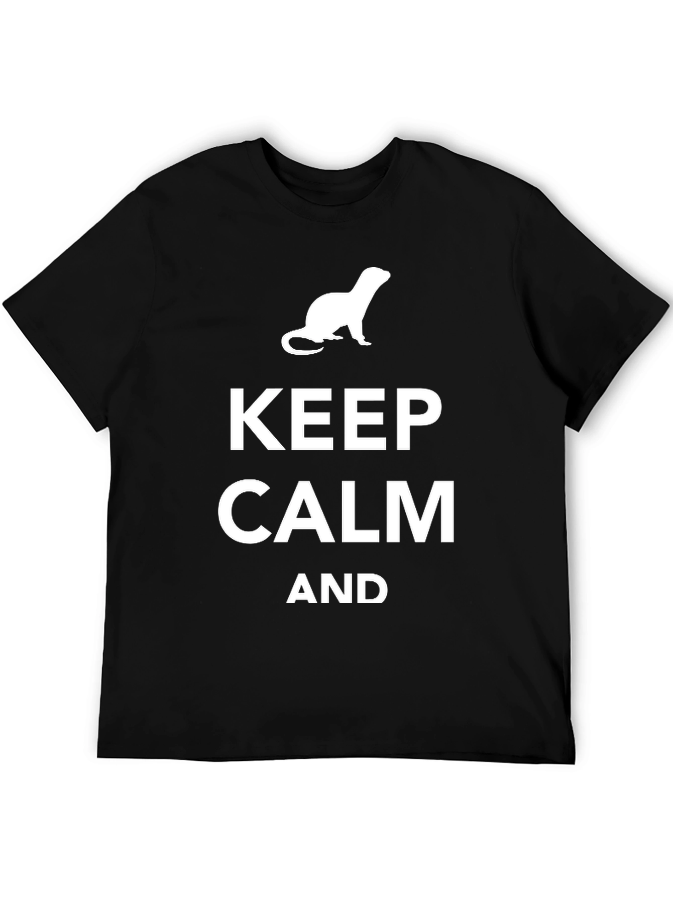 Black Keep Calm Ferret T-Shirt view 5