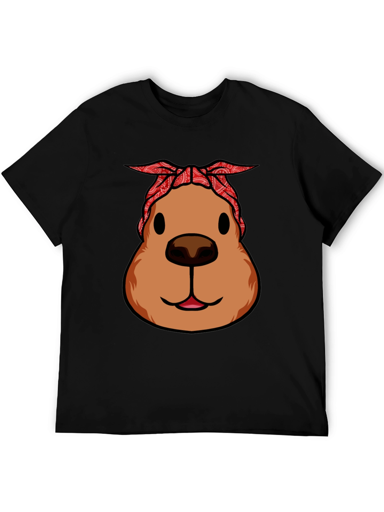 Black Capybara Bandana T-Shirt - Cool & Casual view 5