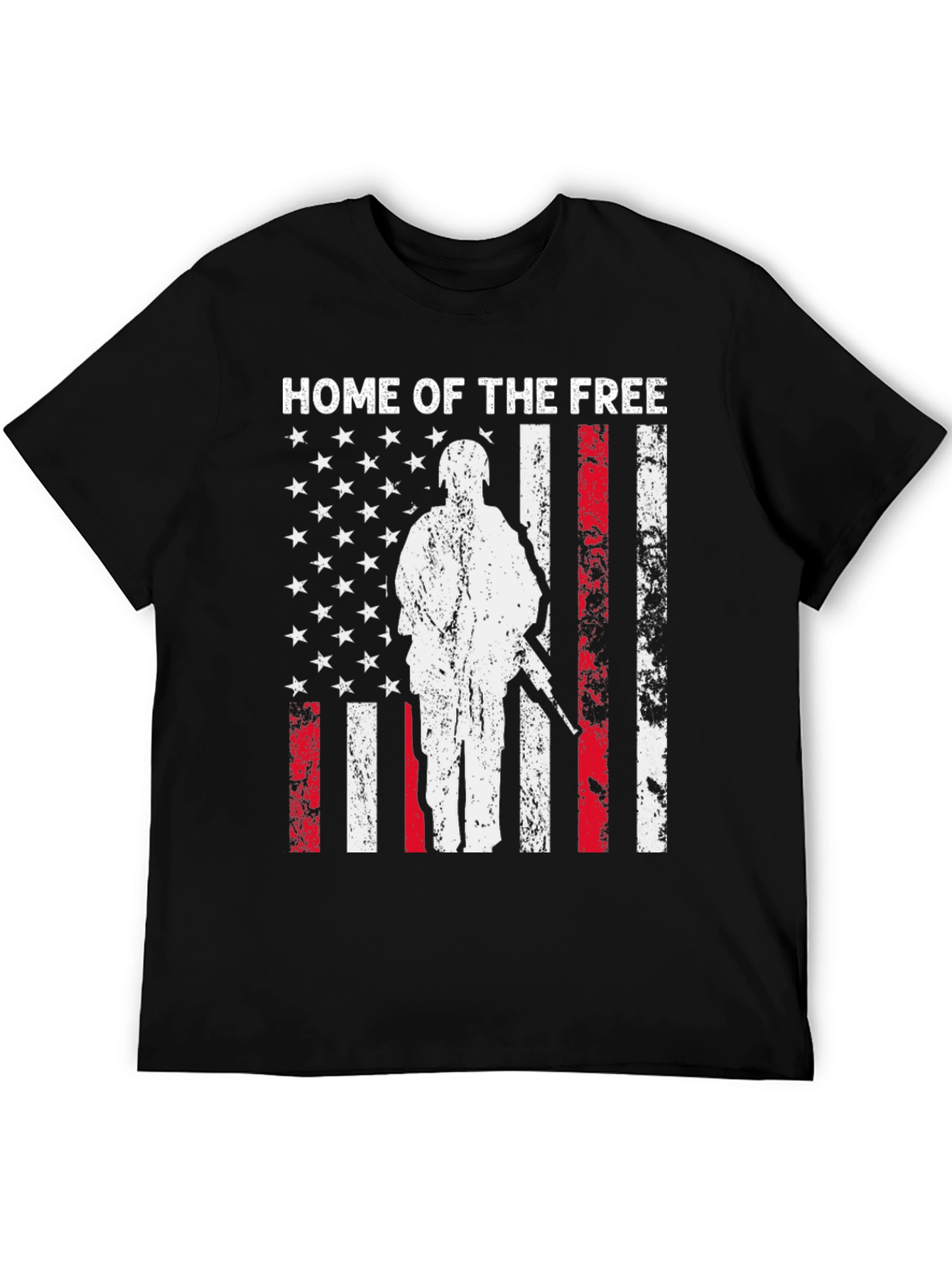 Black Home of the Free Patriotic T-Shirt view 5