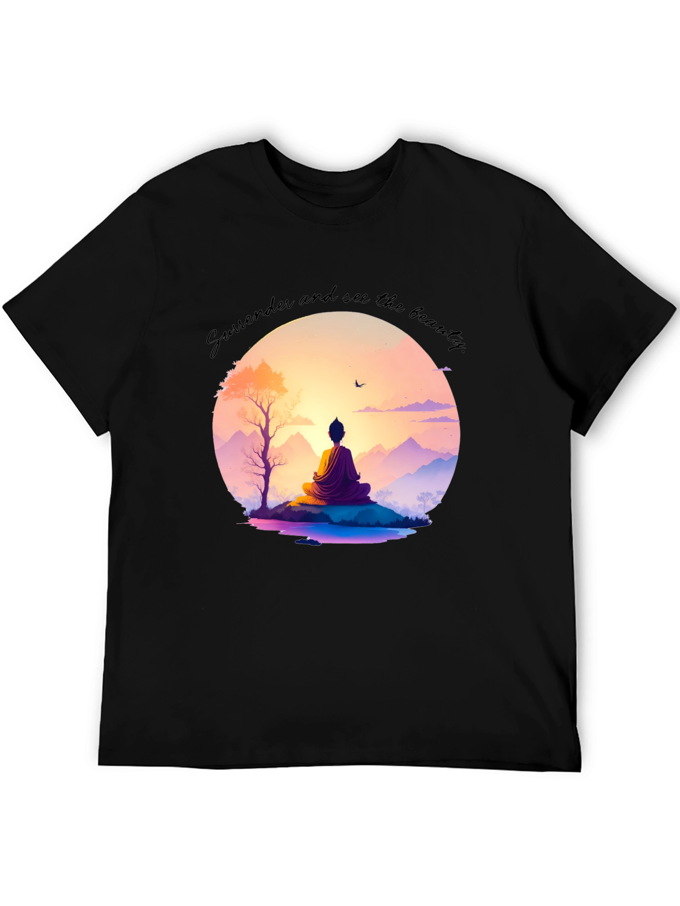 Black Meditative Zen T-Shirt view 5