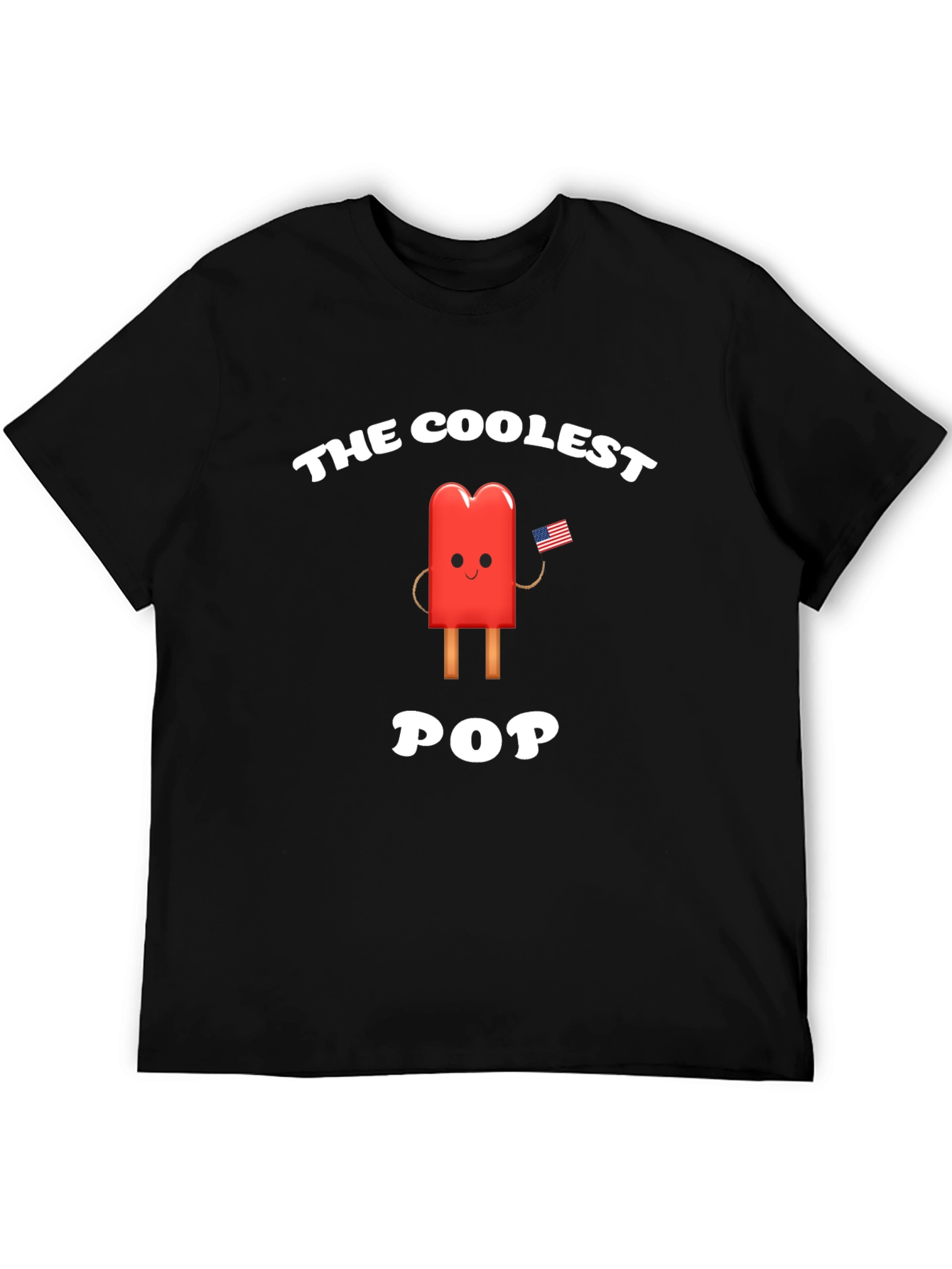 Black Coolest Pop T-Shirt - Patriotic Popsicle Tee view 5