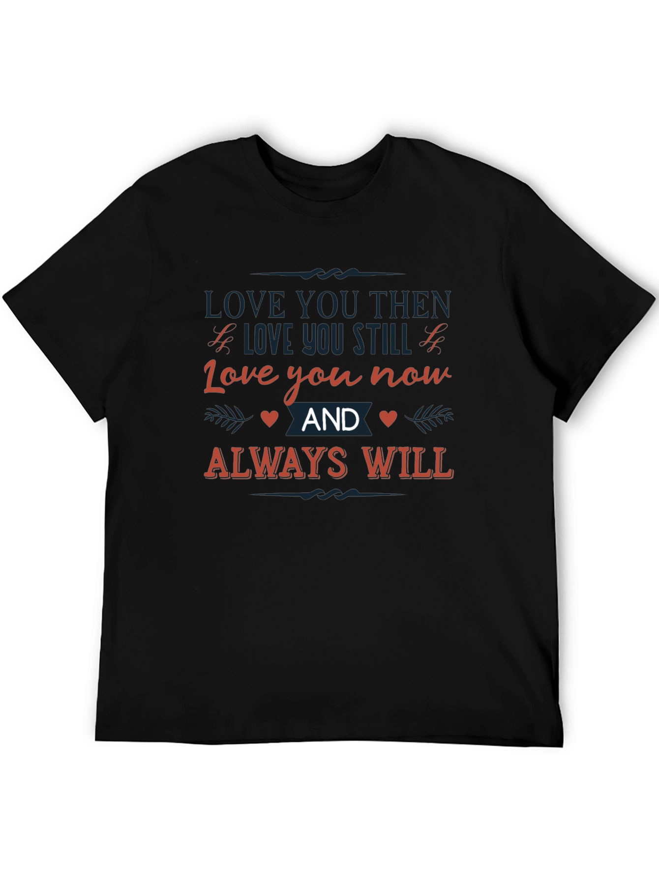 Black Love You Always Graphic Tee - Black Cotton view 5