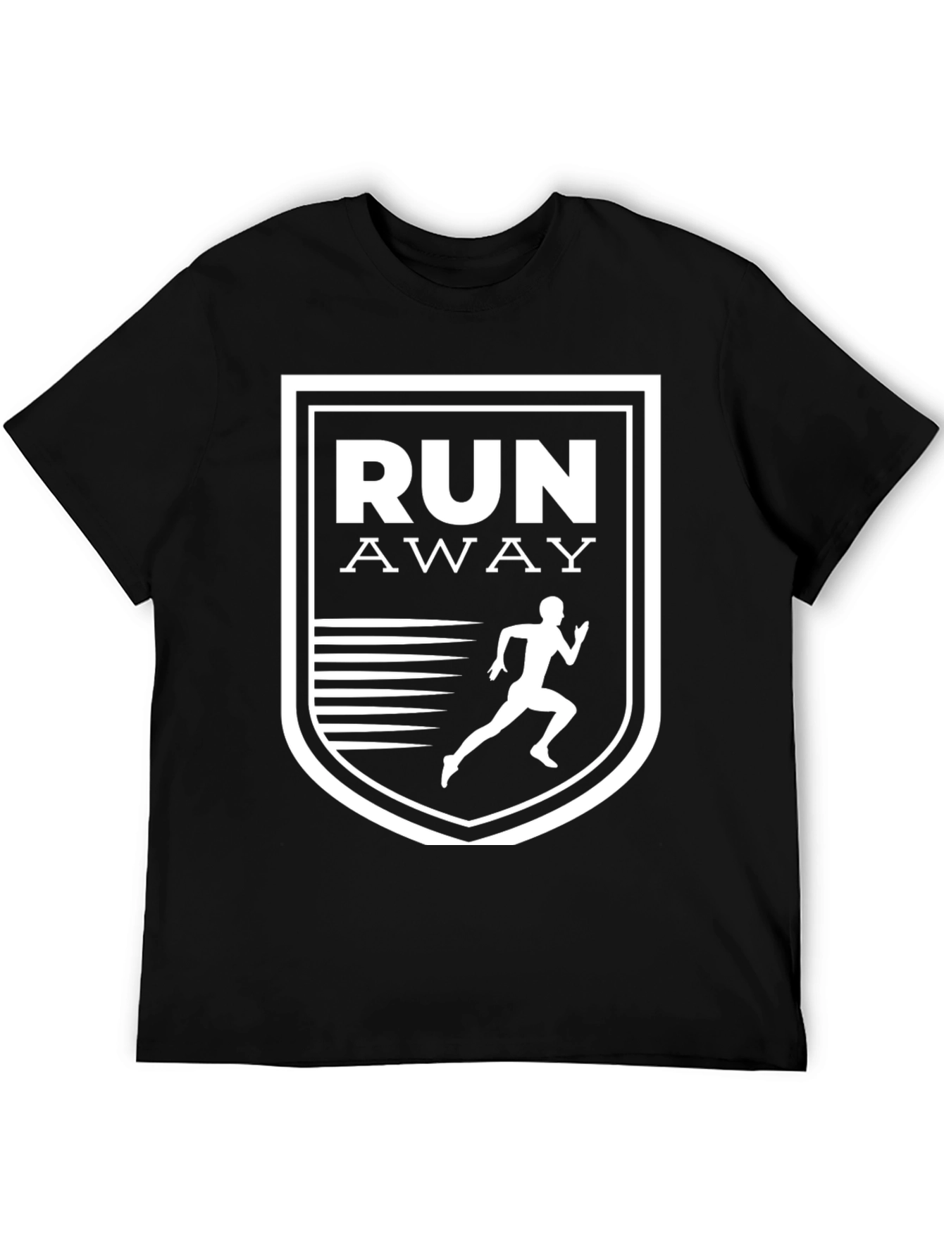 Black Run Away Graphic Tee - Black Casual T-Shirt view 5