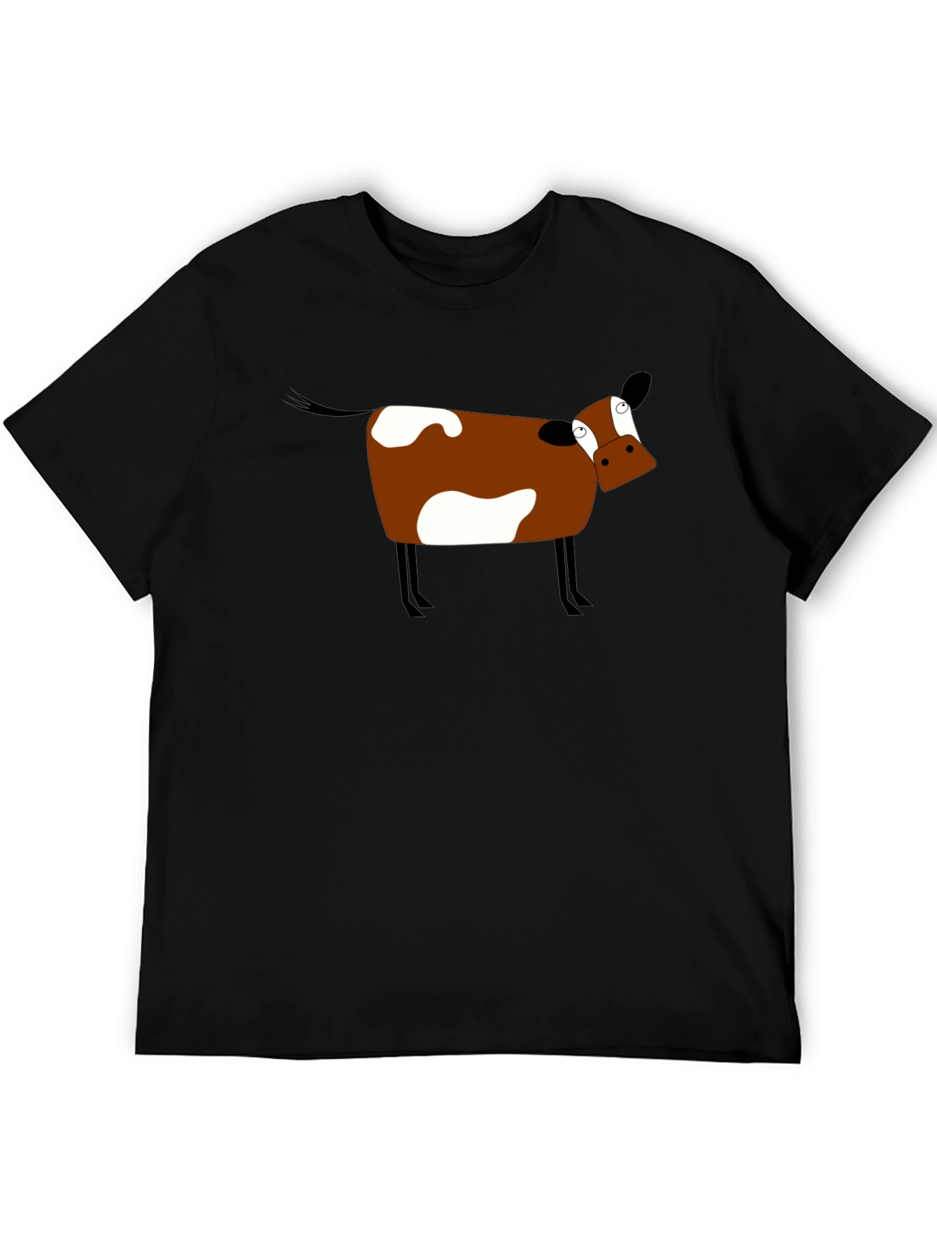 Black Funny Cow Graphic Tee - Black Cotton T-Shirt view 5