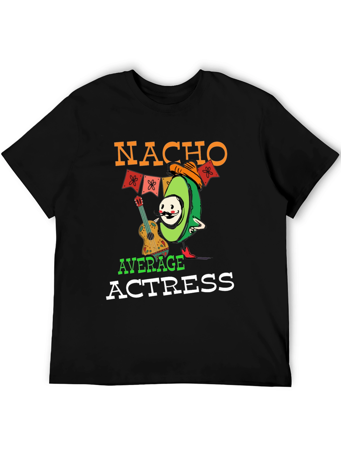 Black Nacho Average Actress Graphic T-Shirt view 5