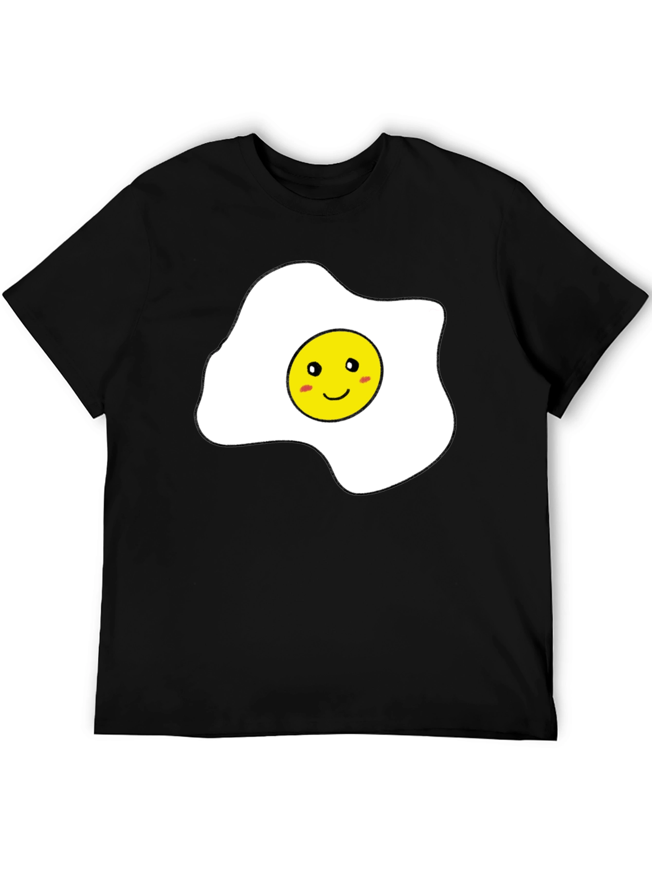 Black Funny Sunny Side Up Egg Graphic T-Shirt view 5