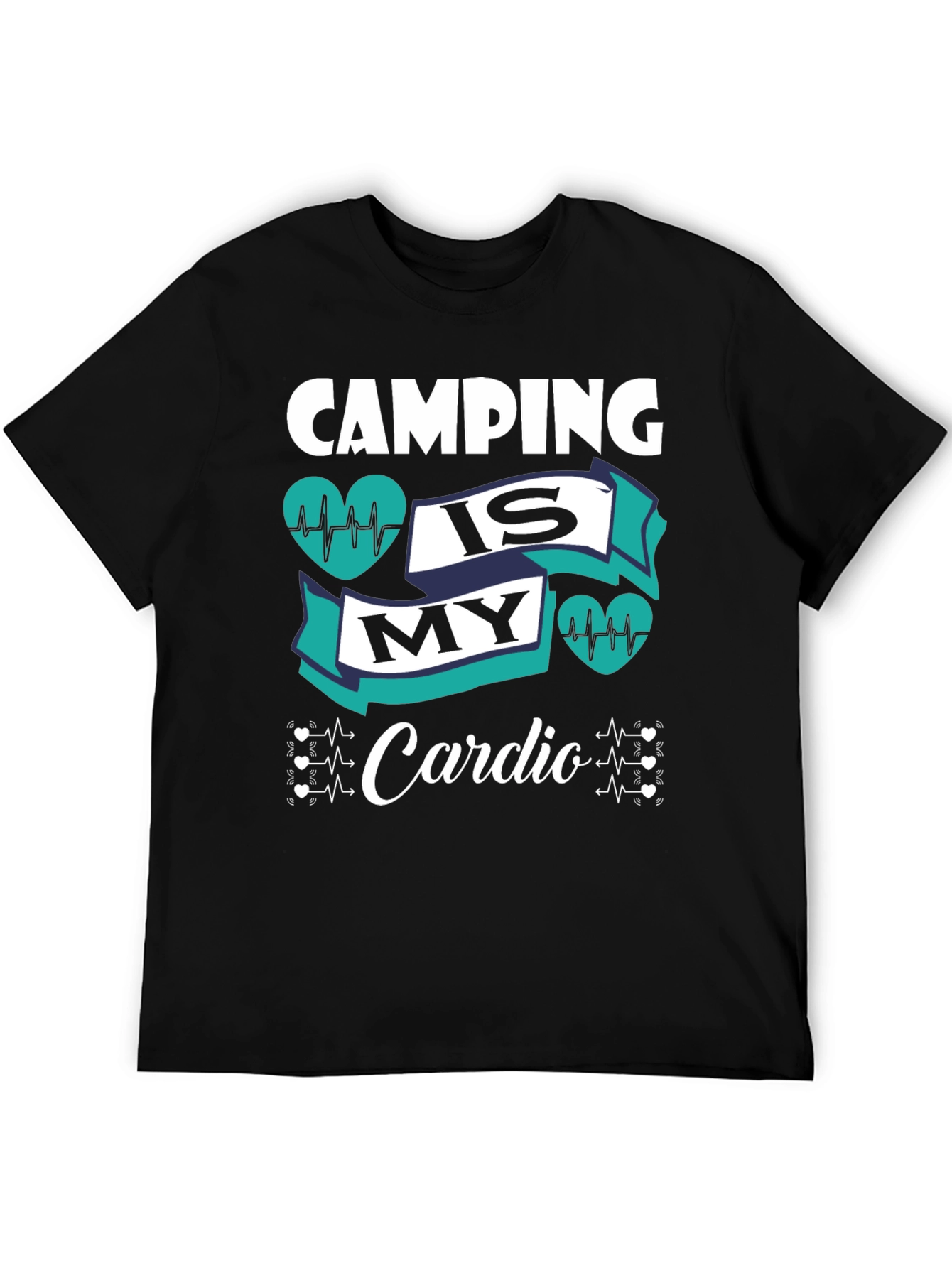 Black Camping Is My Cardio Graphic Tee - Unisex Black T-Shirt view 5