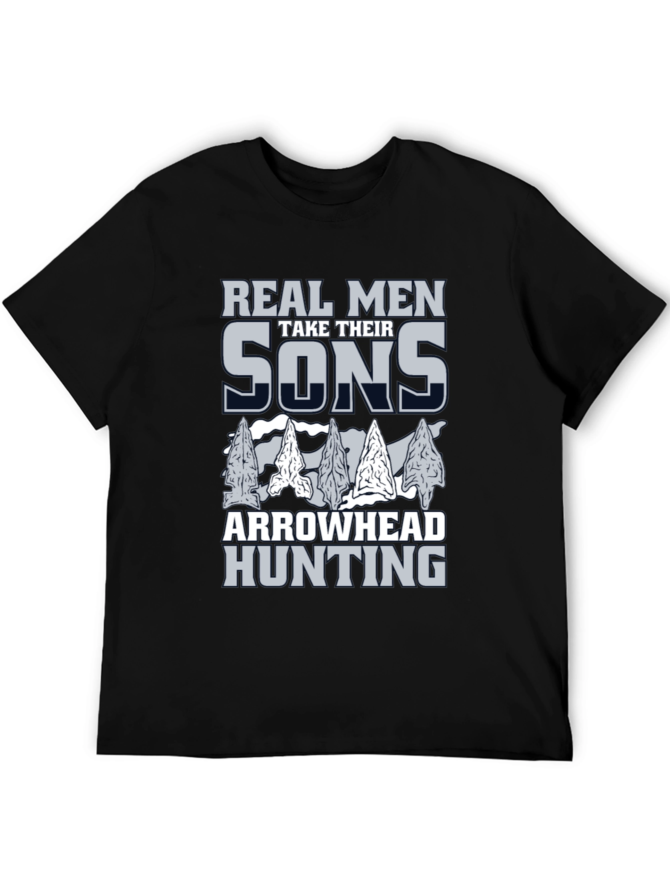 Black Real Men Arrowhead Hunting T-Shirt  view 5