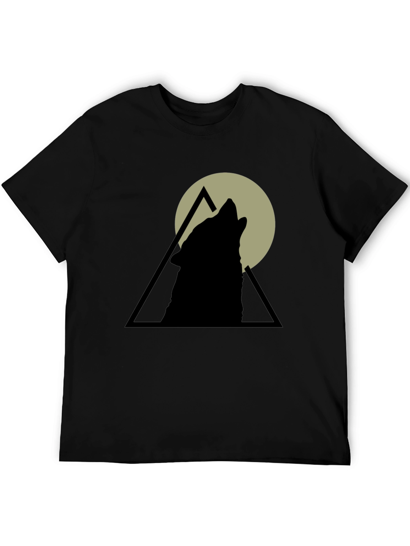 Black Wolf Howl Graphic Tee - Black Cotton T-Shirt view 5