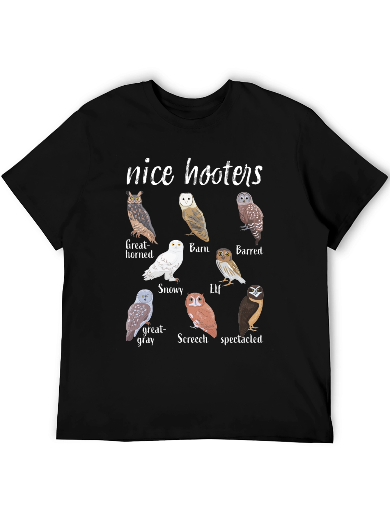Black Nice Hooters Owl Graphic Tee view 5