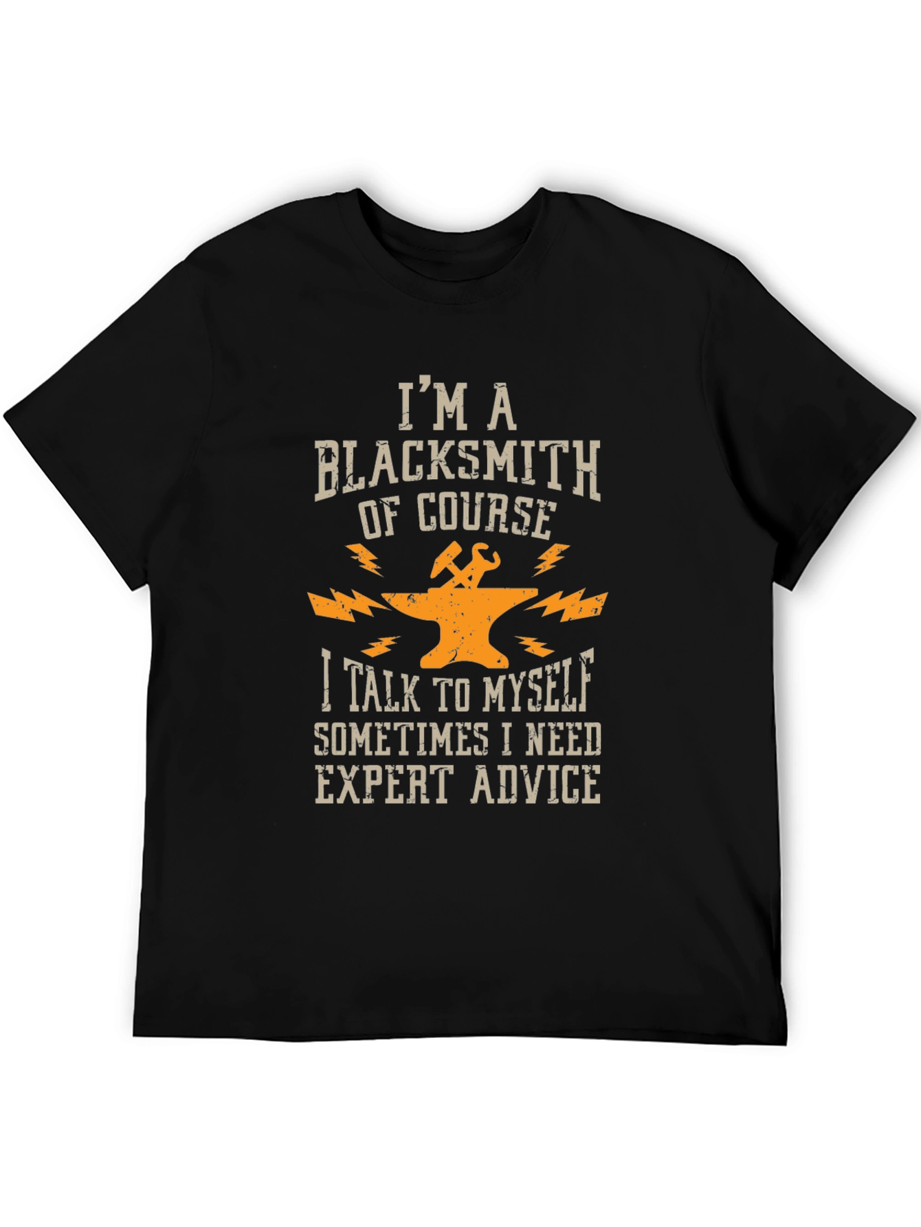 Black Blacksmith Humor T-Shirt view 5
