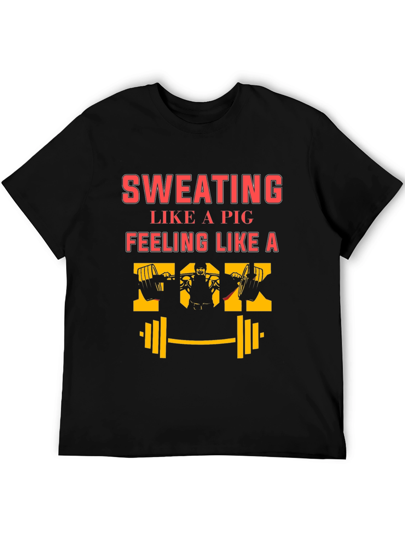 Black Sweating Pig Funny Workout Graphic Tee view 5