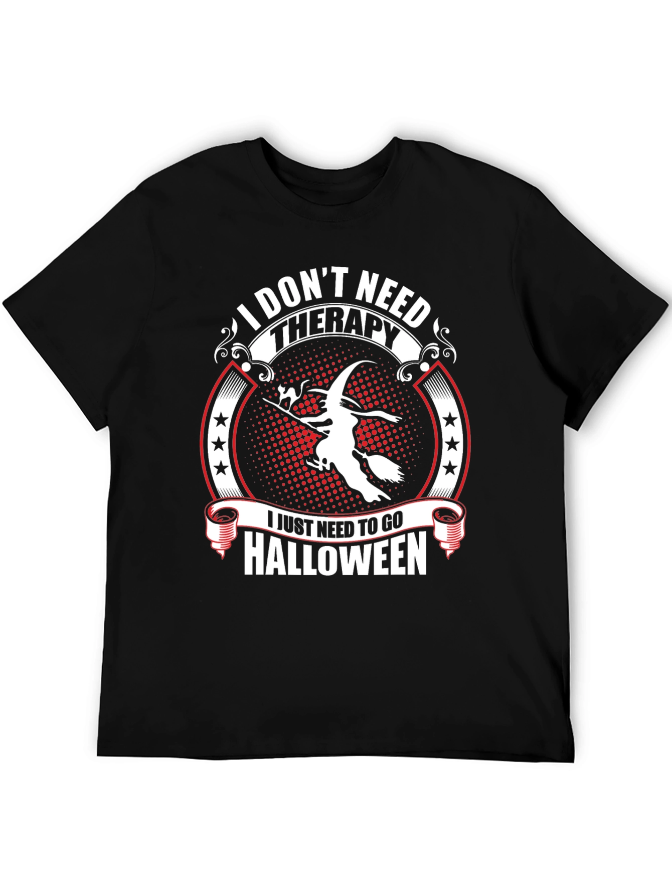 Black Halloween Witch T-Shirt - No Therapy Needed view 5