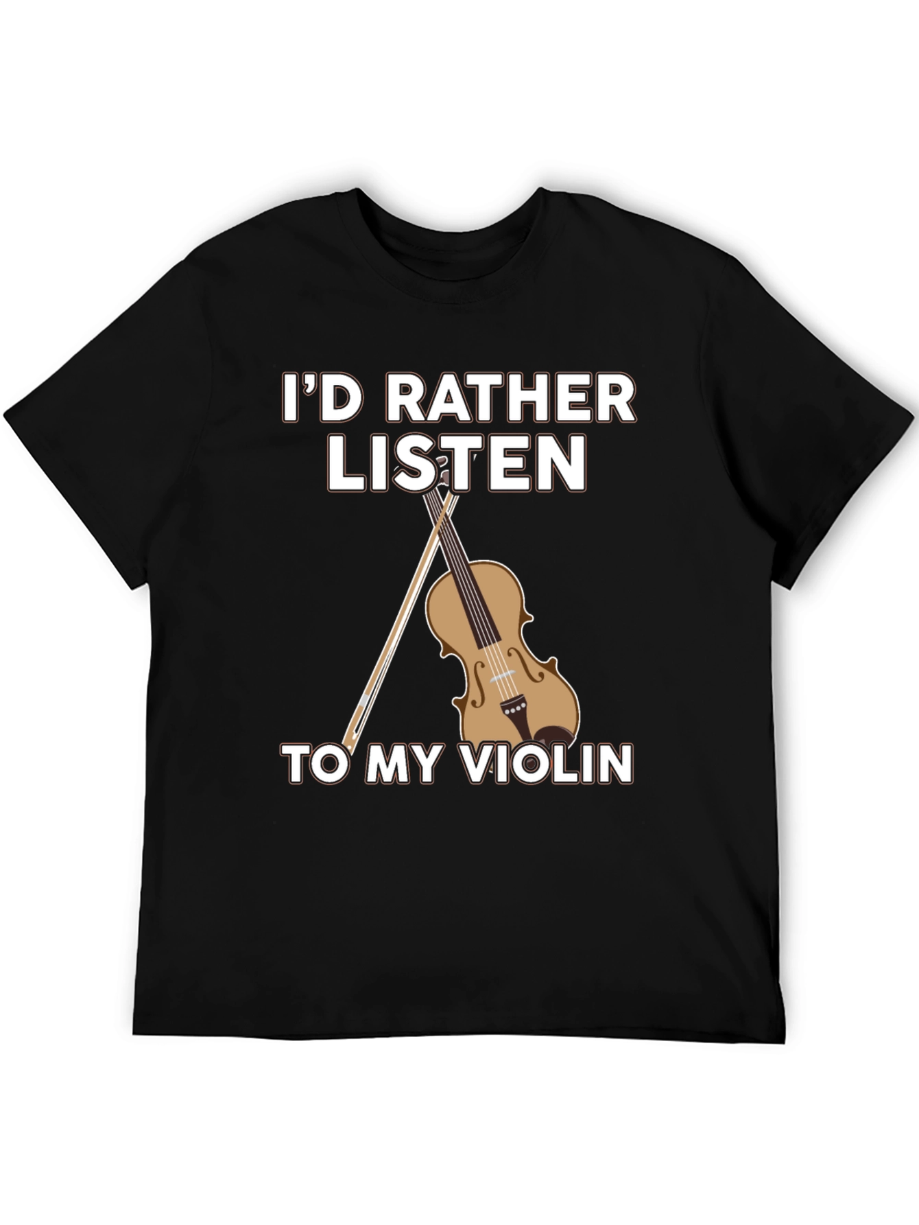 Black Violin Lover T-Shirt: I'd Rather Listen view 5