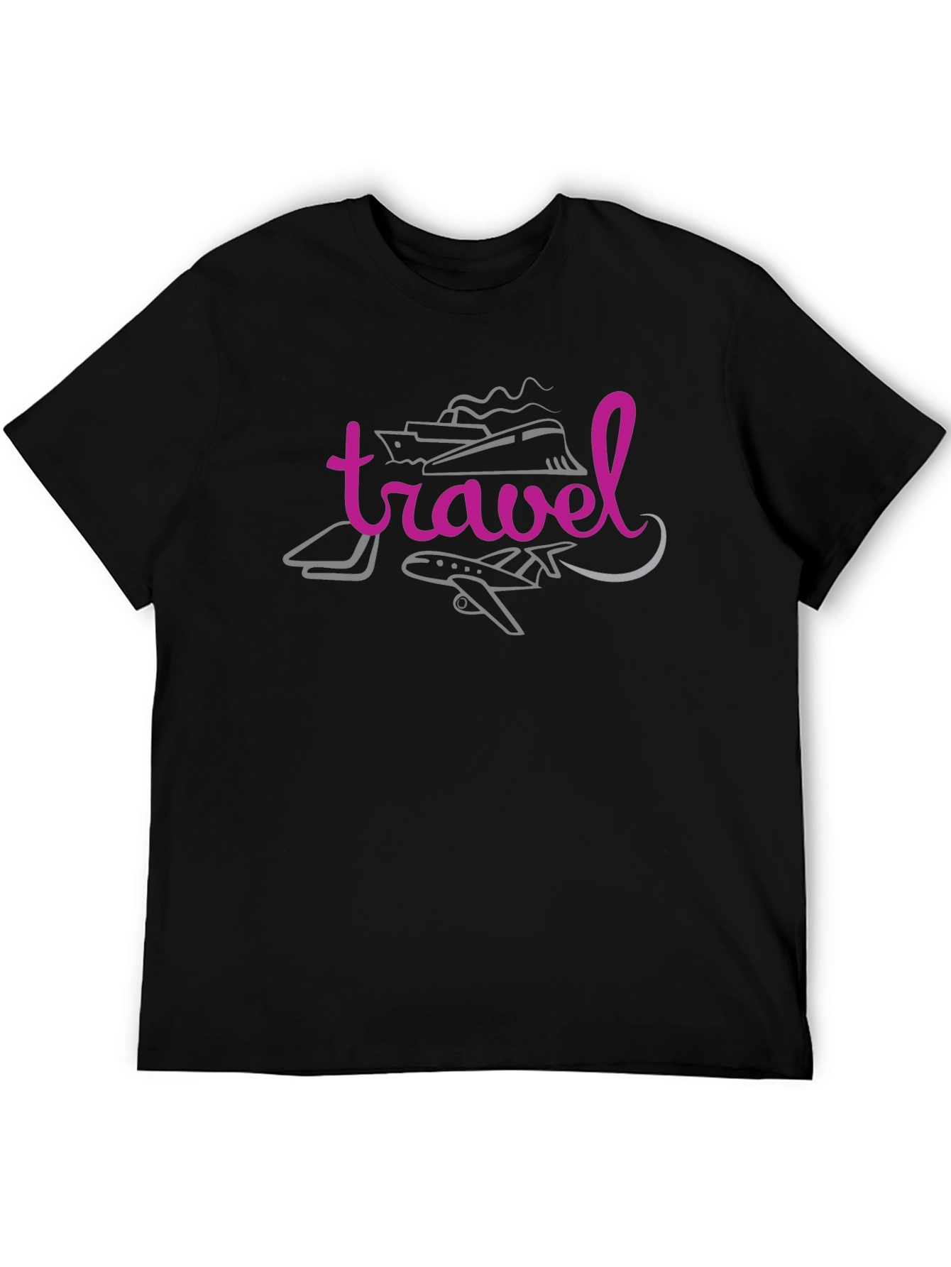Black Travel Graphic Black T-Shirt view 5