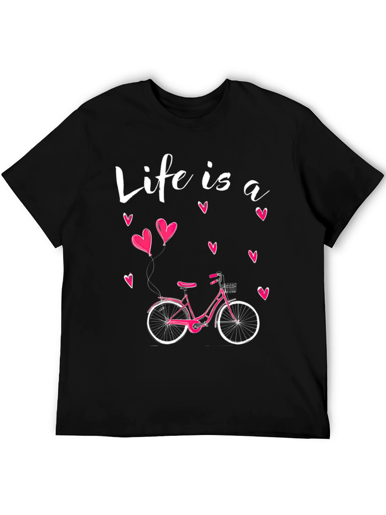 Black Life is a Ride Bicycle Graphic T-Shirt view 5