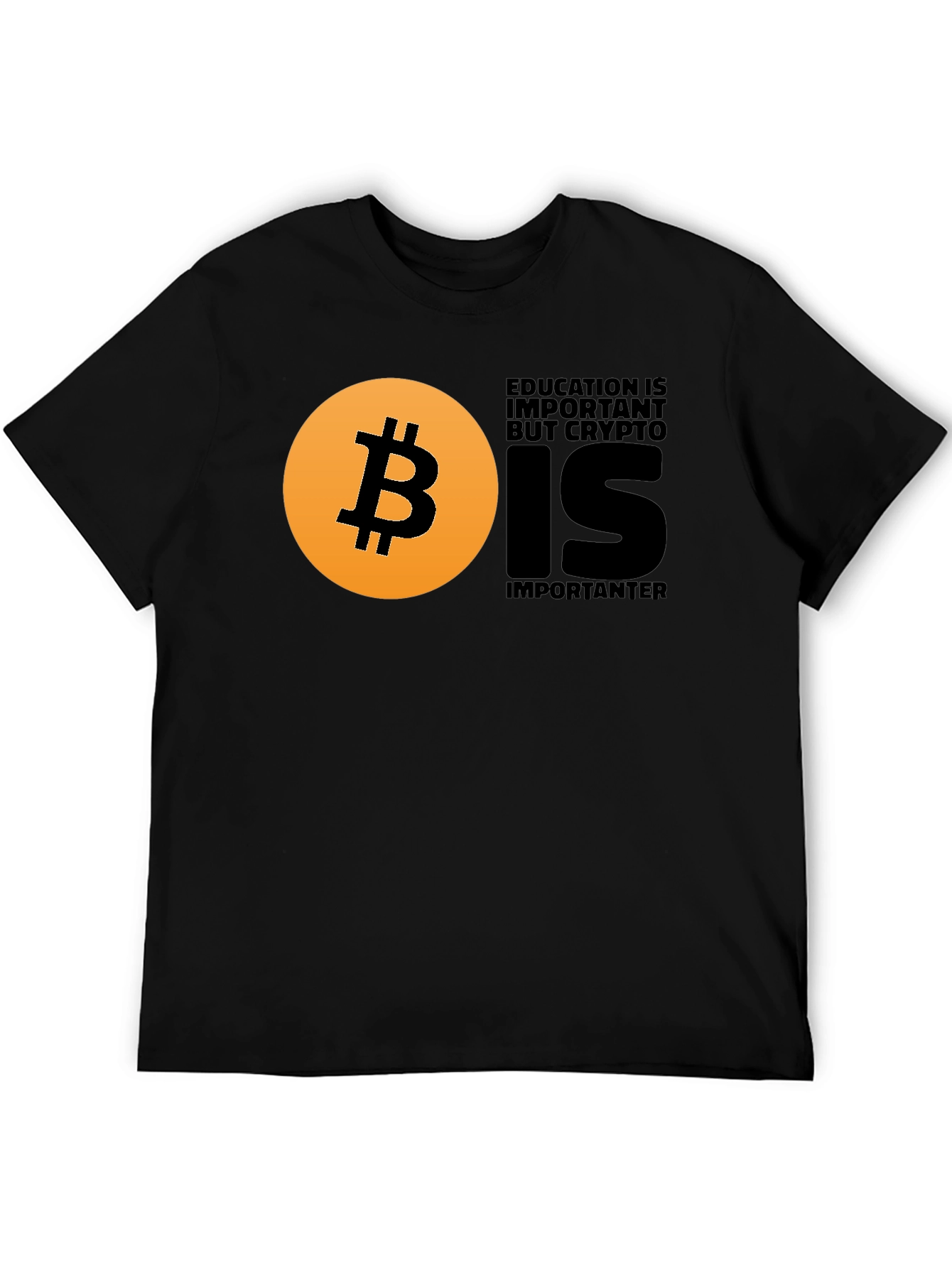 Black Crypto Education T-Shirt - Bitcoin Design view 5