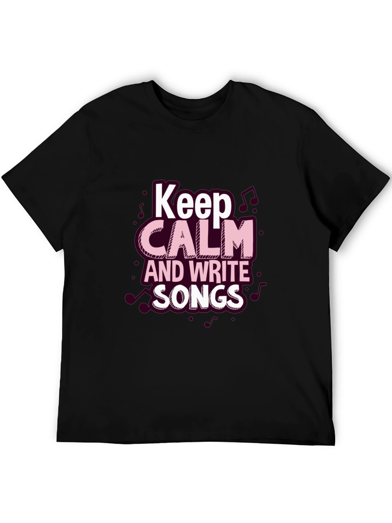 Black Keep Calm & Write Songs Black T-Shirt view 5