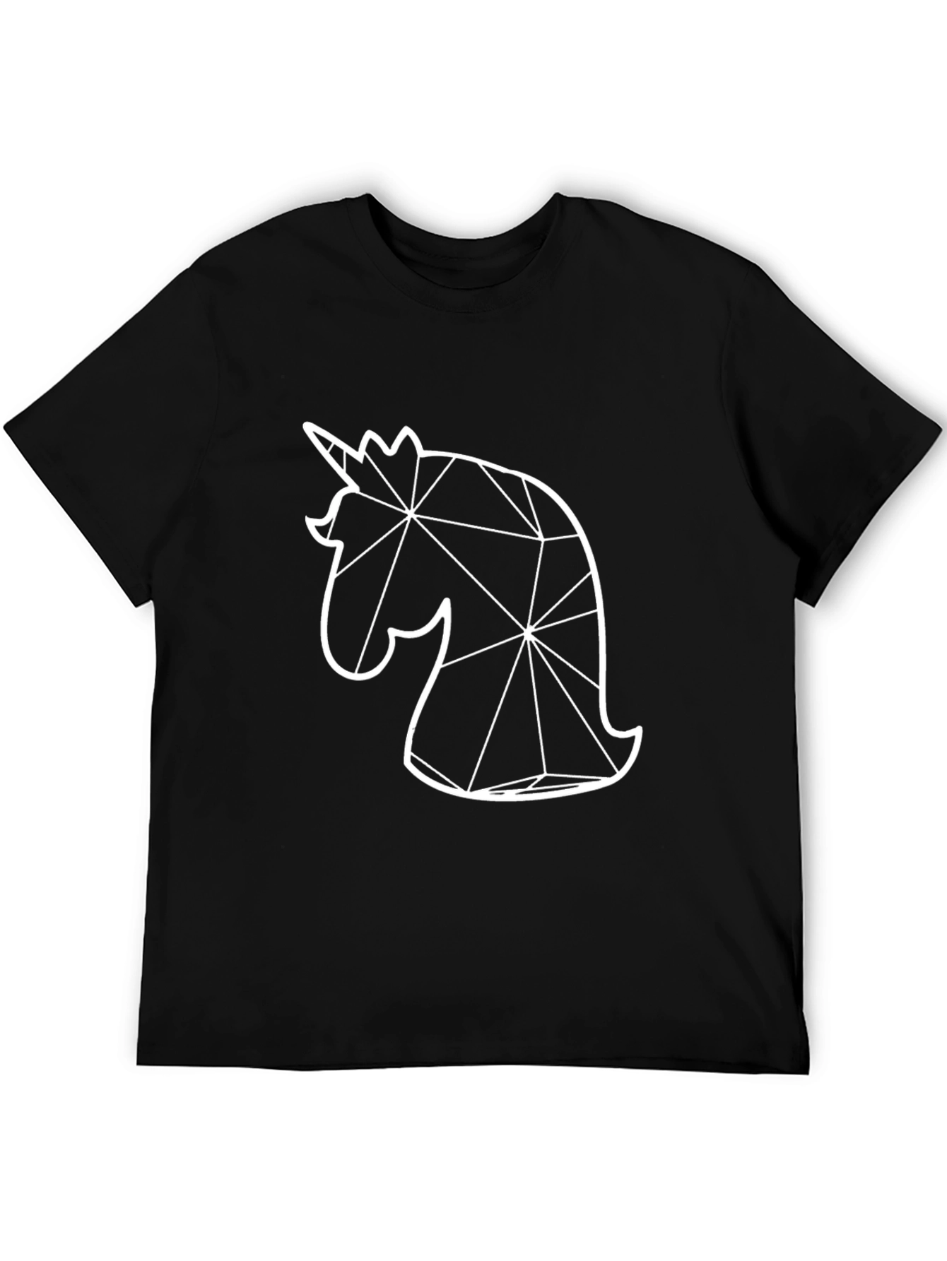 Black Geometric Unicorn T-Shirt - Black view 5