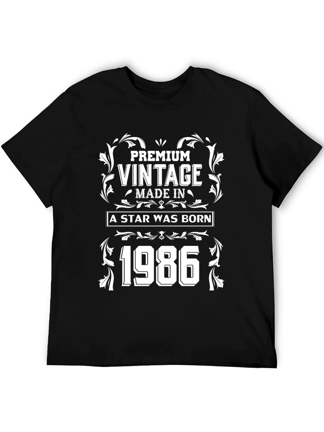 Black Premium Vintage 1986 Birthday T-Shirt view 5