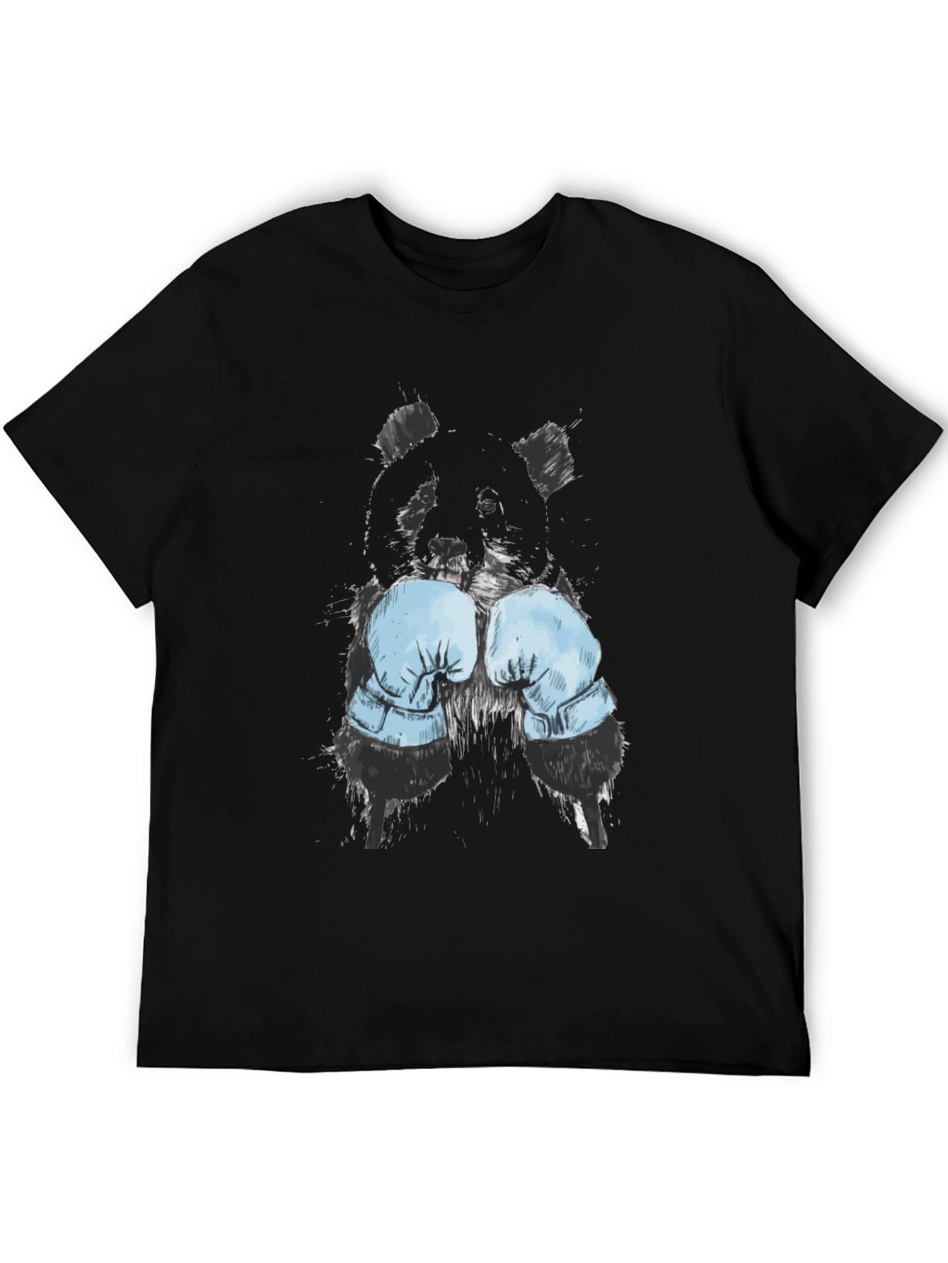 Black Boxer Panda Graphic T-Shirt view 5