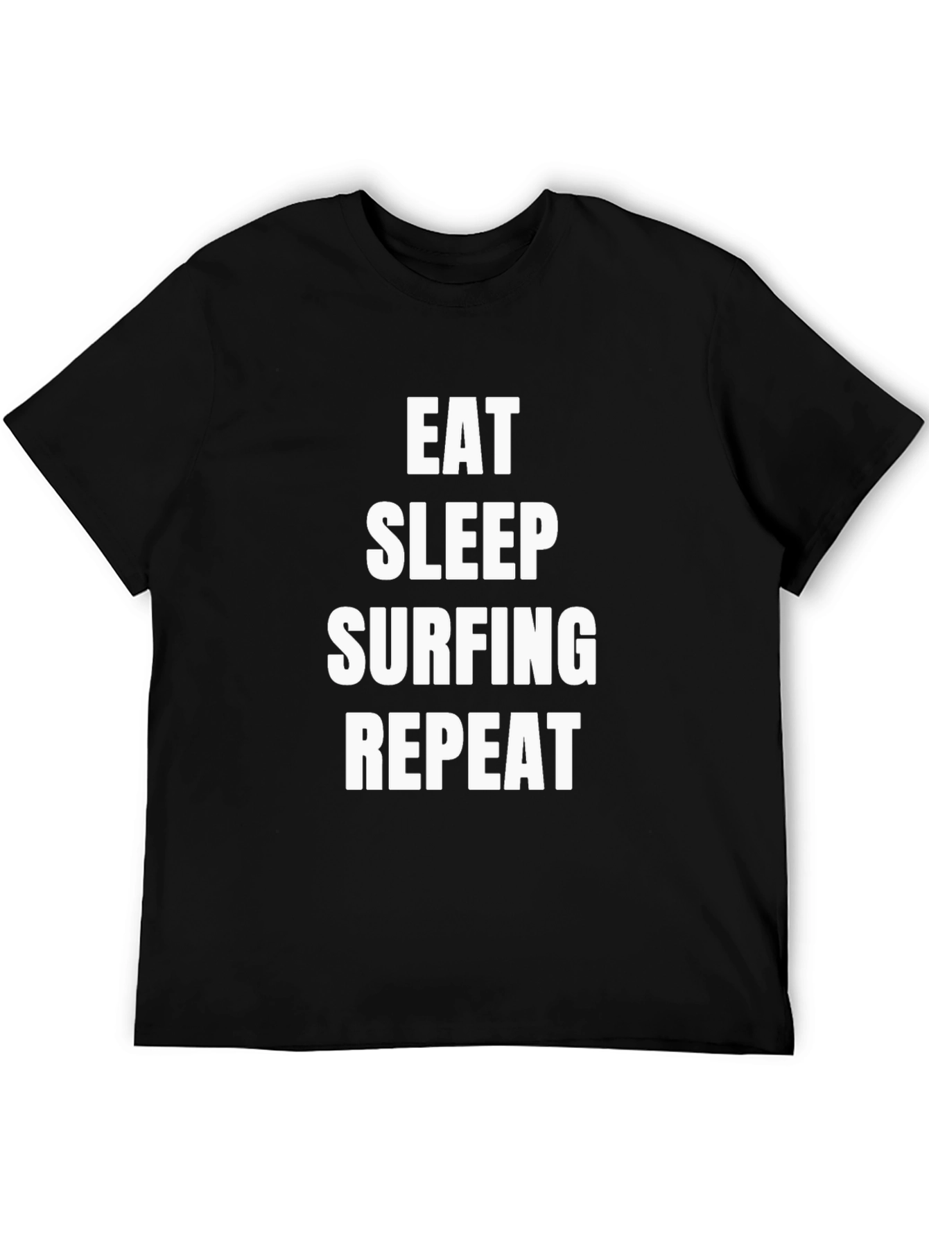 Black Eat Sleep Surfing Repeat Graphic Tee view 5