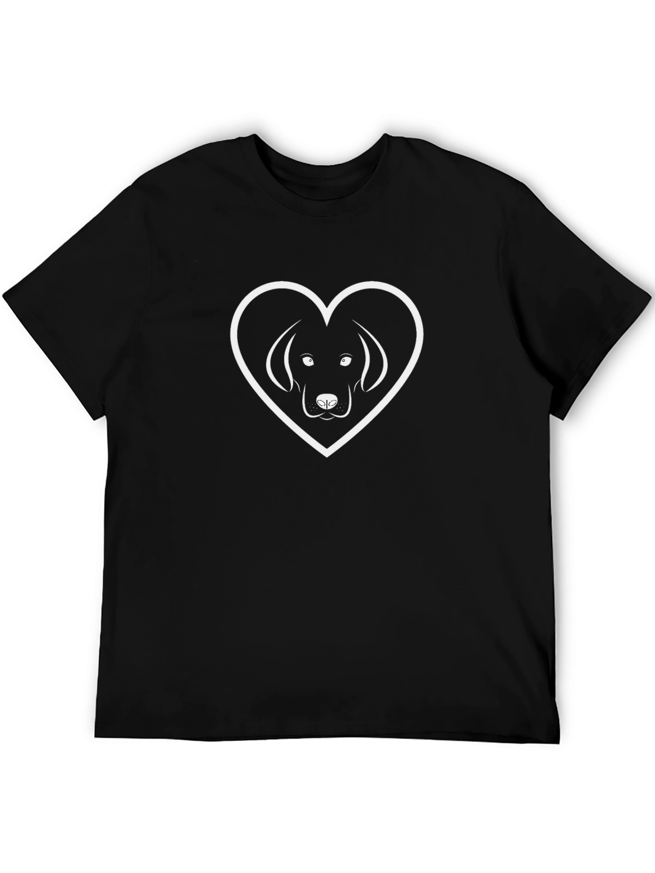 Black Dog Lover Heart Tee - Stylish Black T-Shirt view 5
