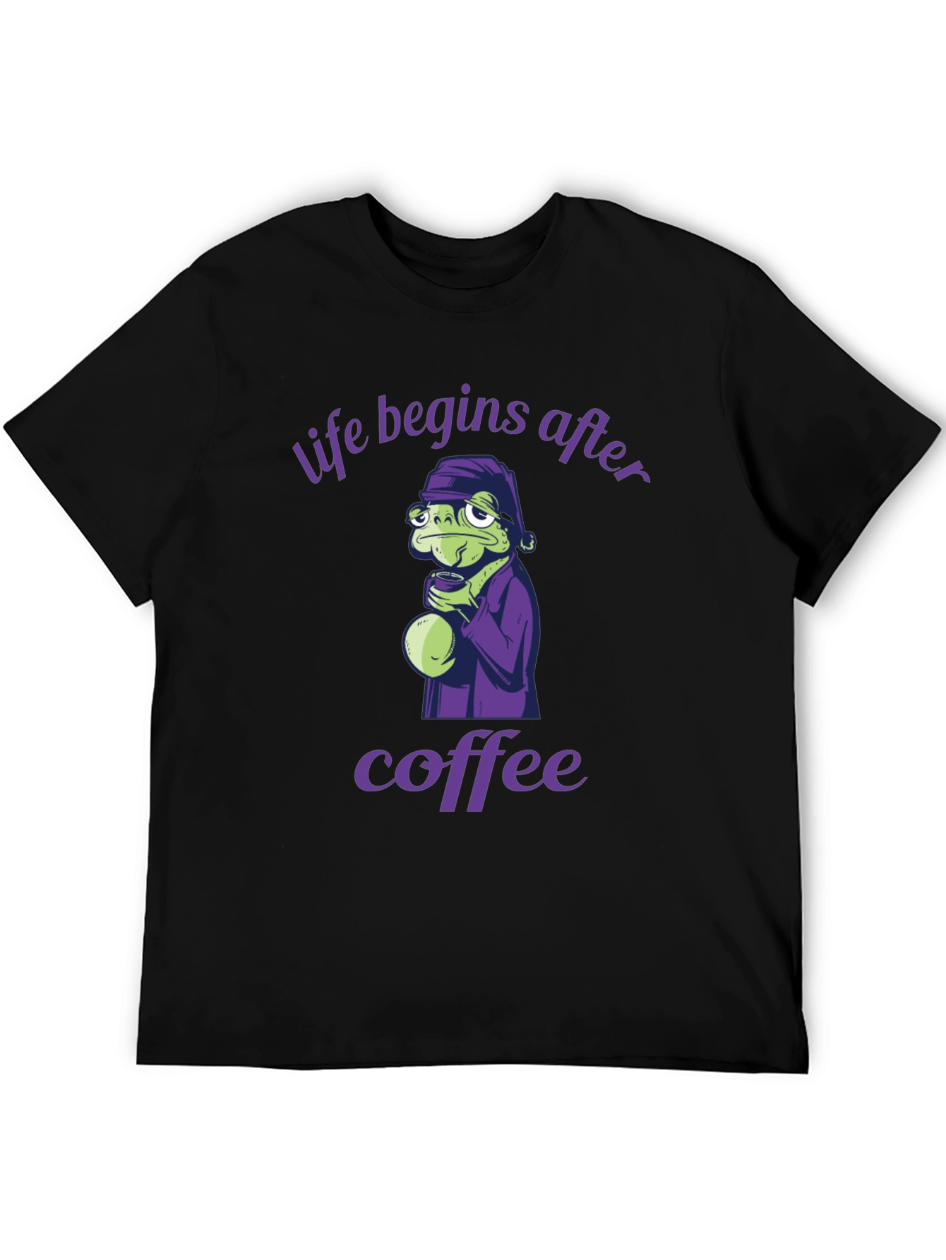 Black Life Begins After Coffee Graphic Tee view 5