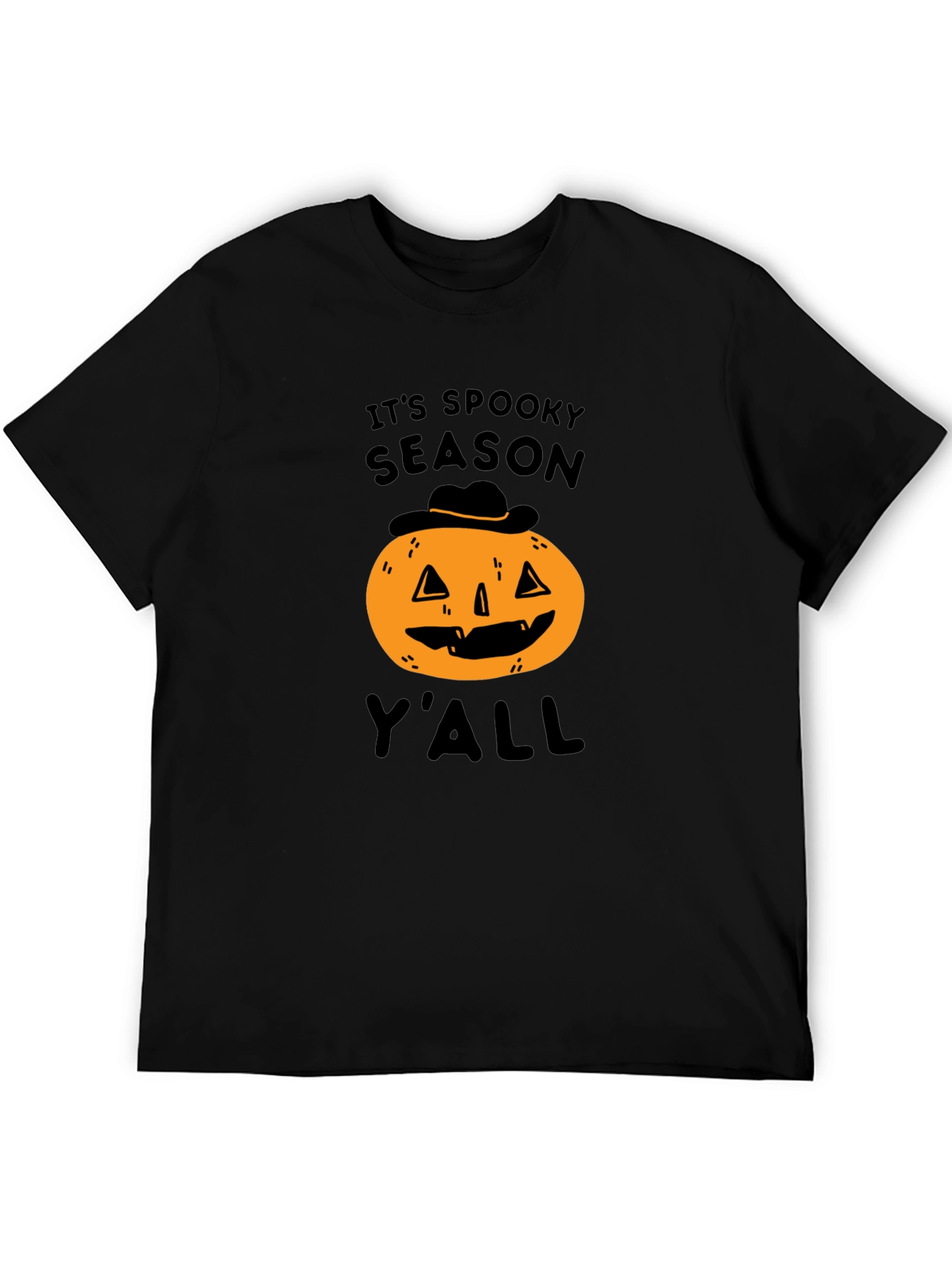 Black Spooky Season Pumpkin T-Shirt view 5