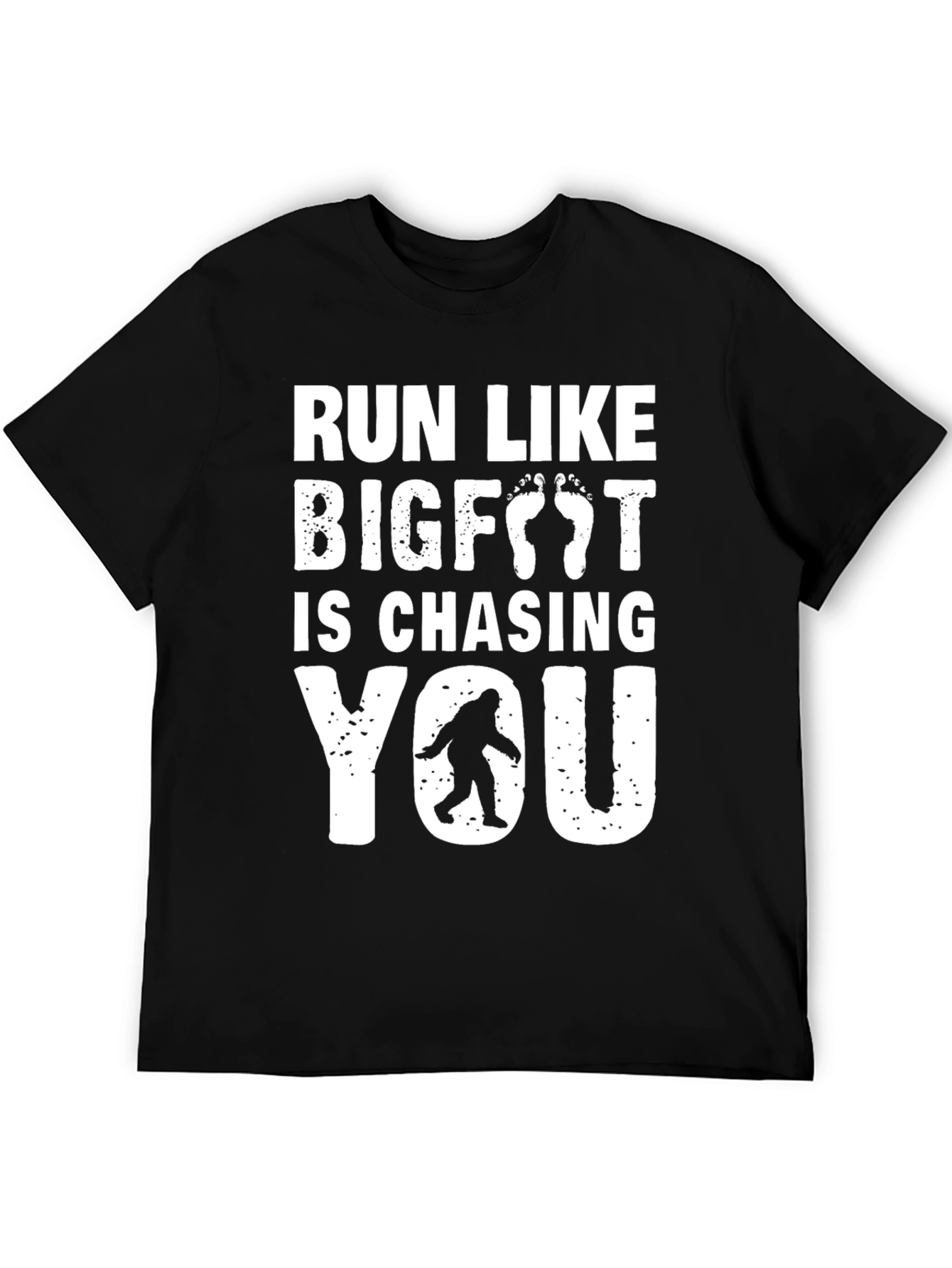 Black Run Like Bigfoot Is Chasing You - Funny Graphic Tee view 5