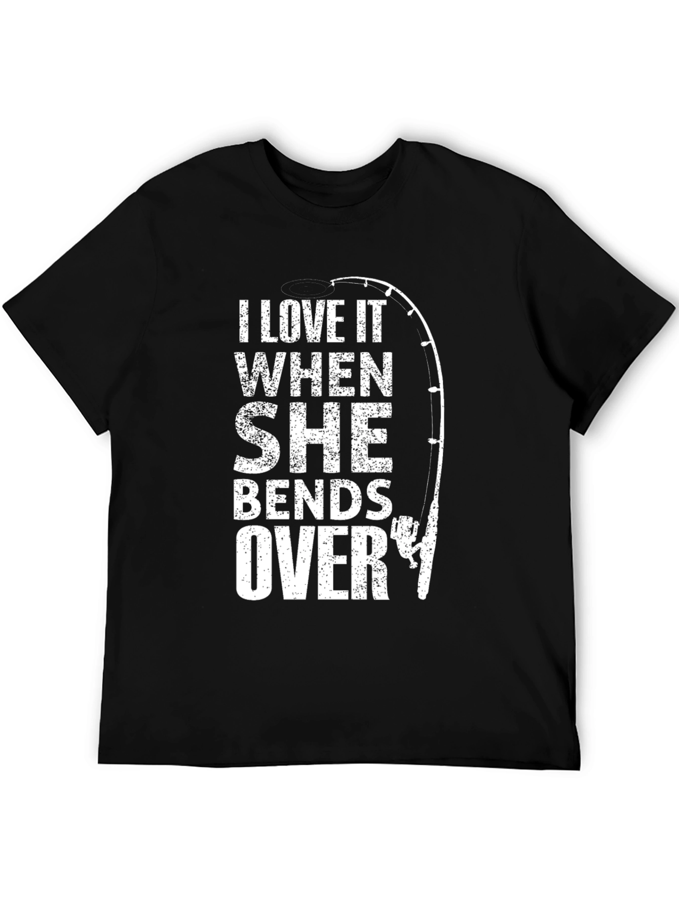 Black Fishing Humor T-Shirt: I Love When She Bends Over view 5