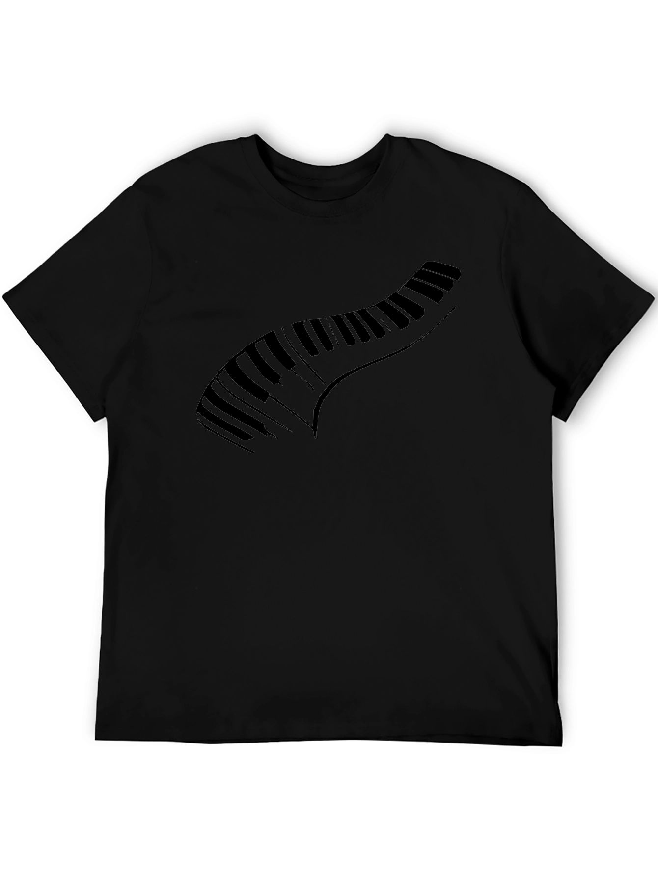 Black Piano Keys Graphic Black T-Shirt view 5