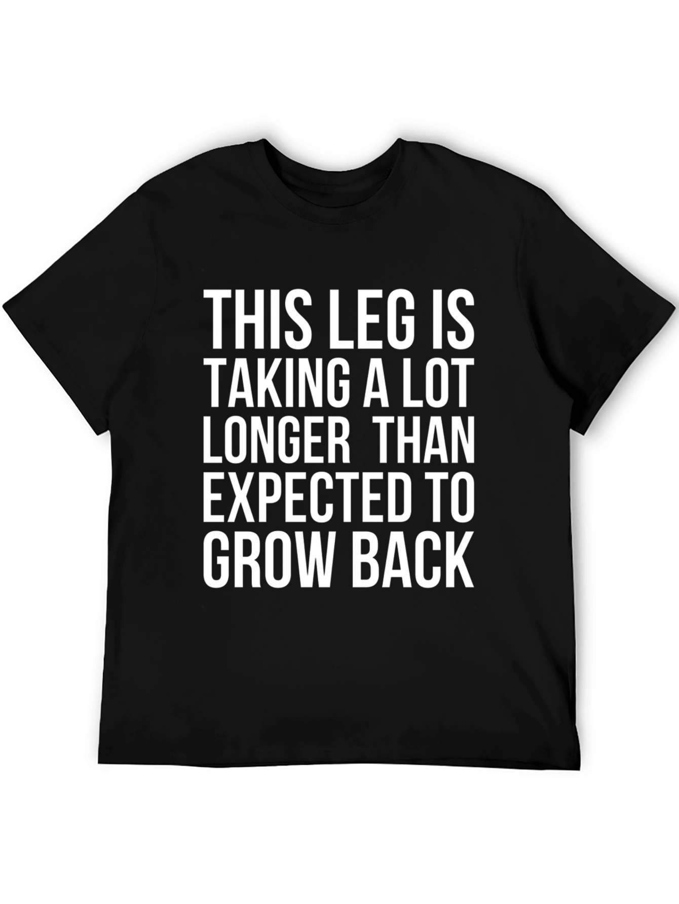 Black Funny Leg Injury Recovery Black T-Shirt view 5