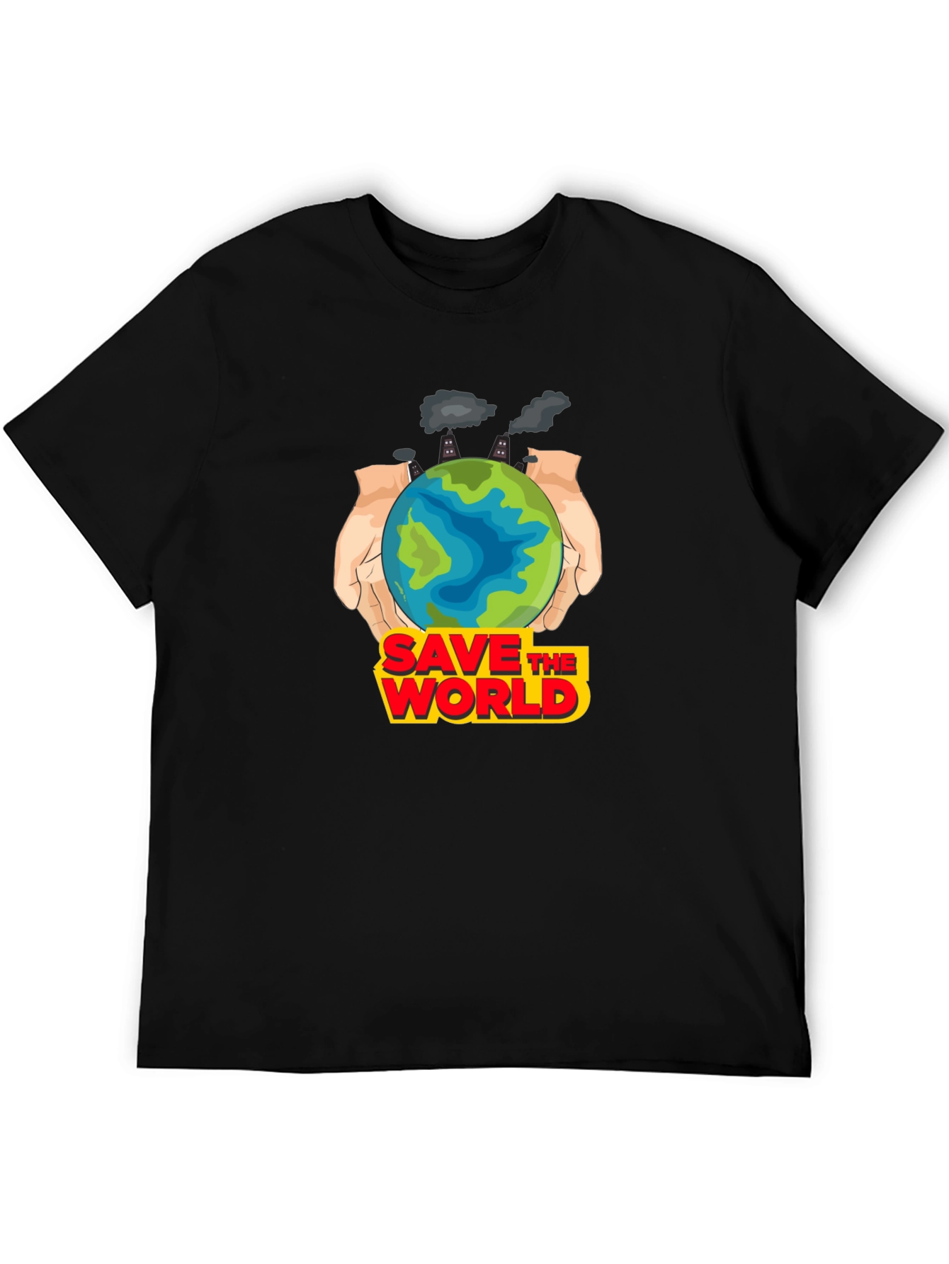 Black Save the World Graphic T-Shirt - Earth Day Apparel view 5