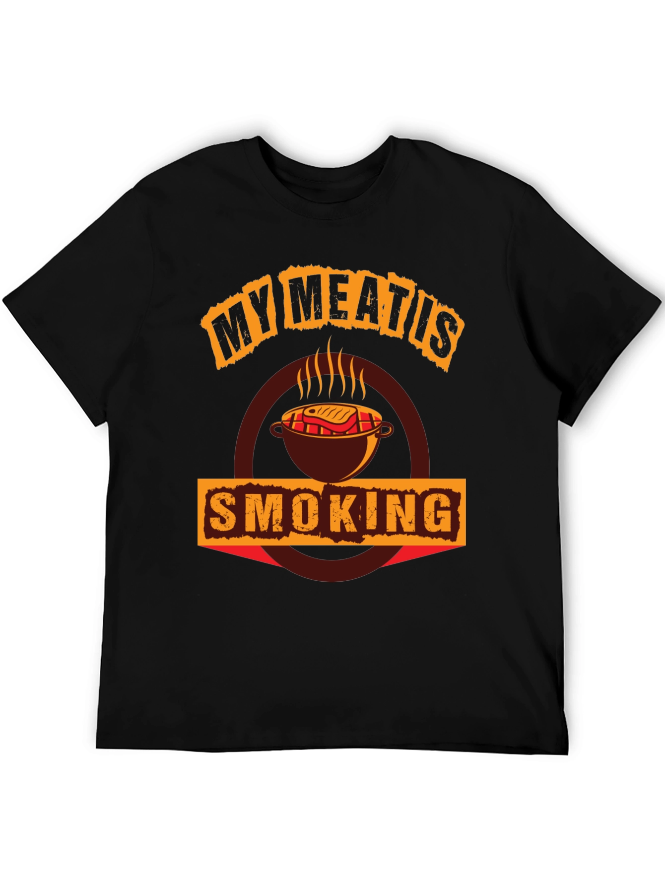 Black My Meat Is Smoking BBQ T-Shirt view 5