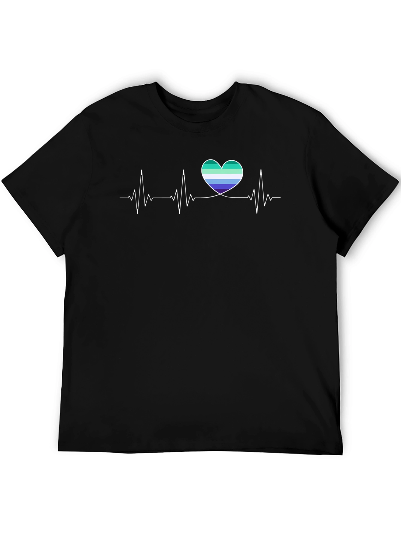 Black Gay Pride Heartbeat T-Shirt view 5