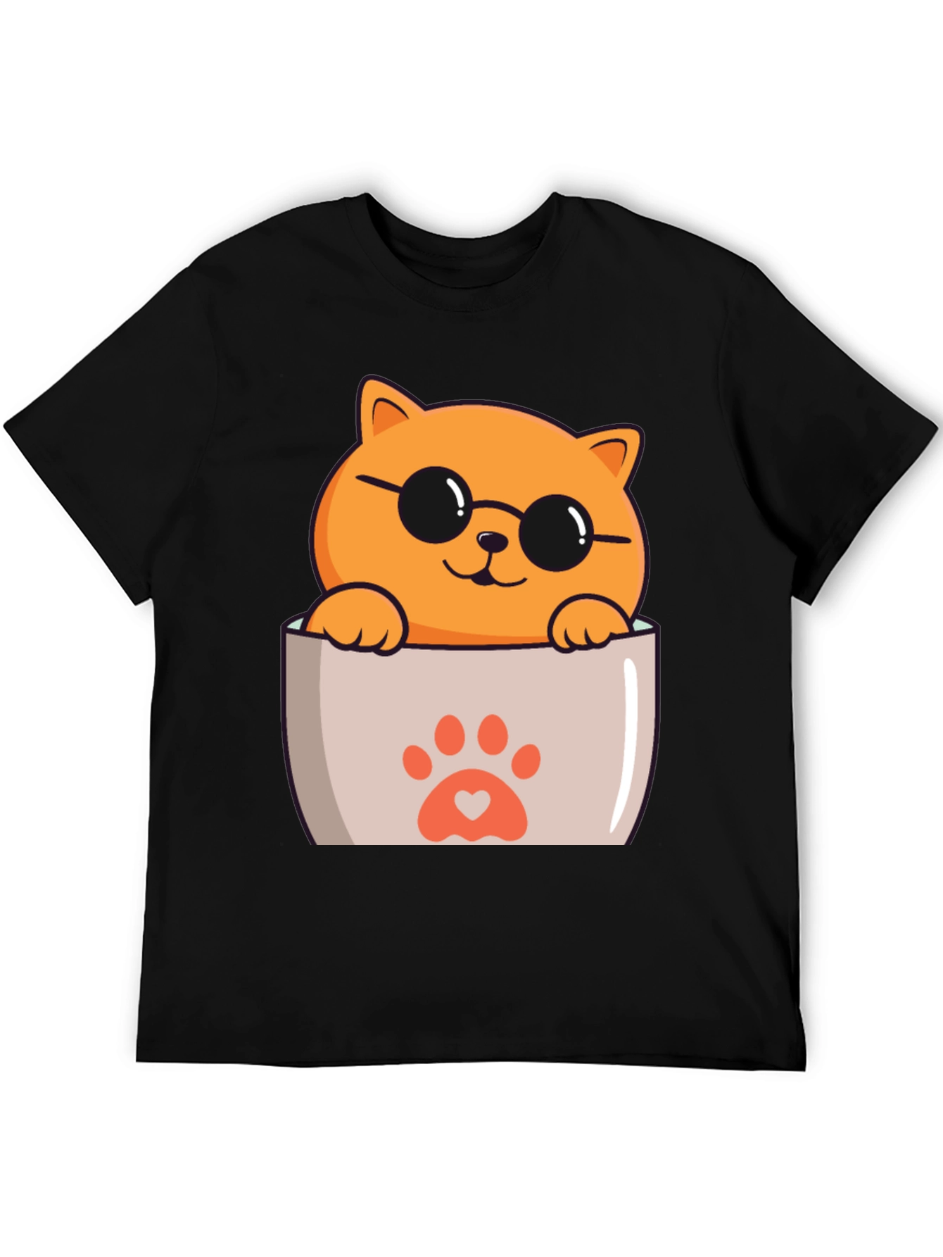 Black Cool Cat Pocket T-Shirt view 5